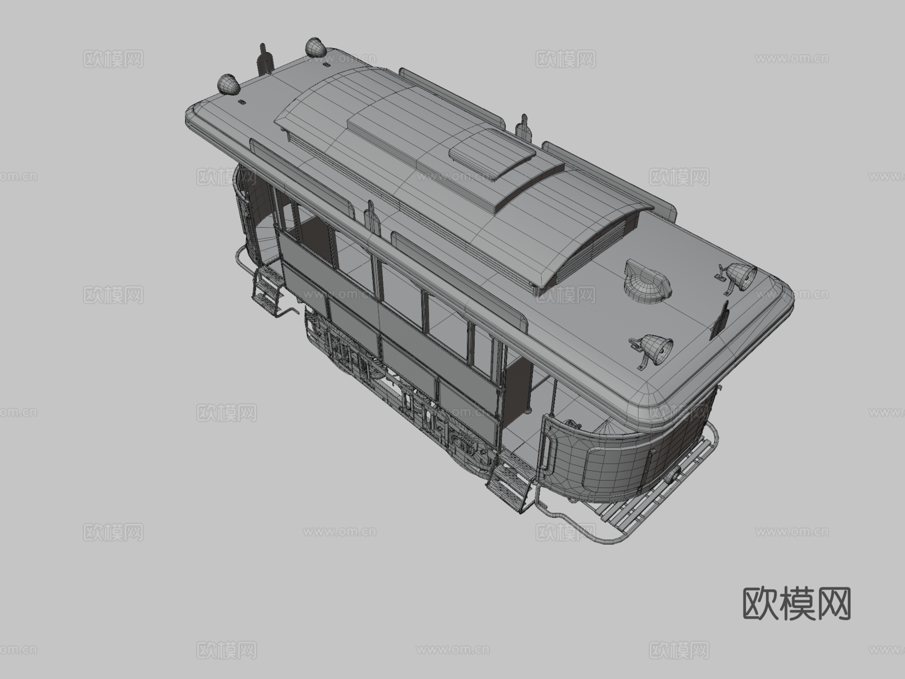 有轨电车 巴士3d模型