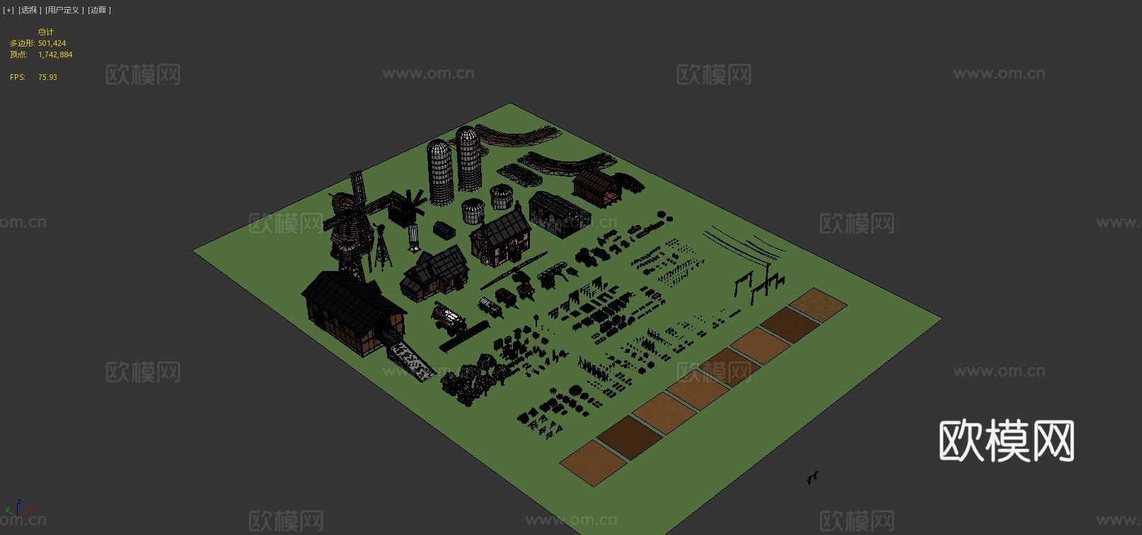 动画农场 游戏道具 农用车3d模型