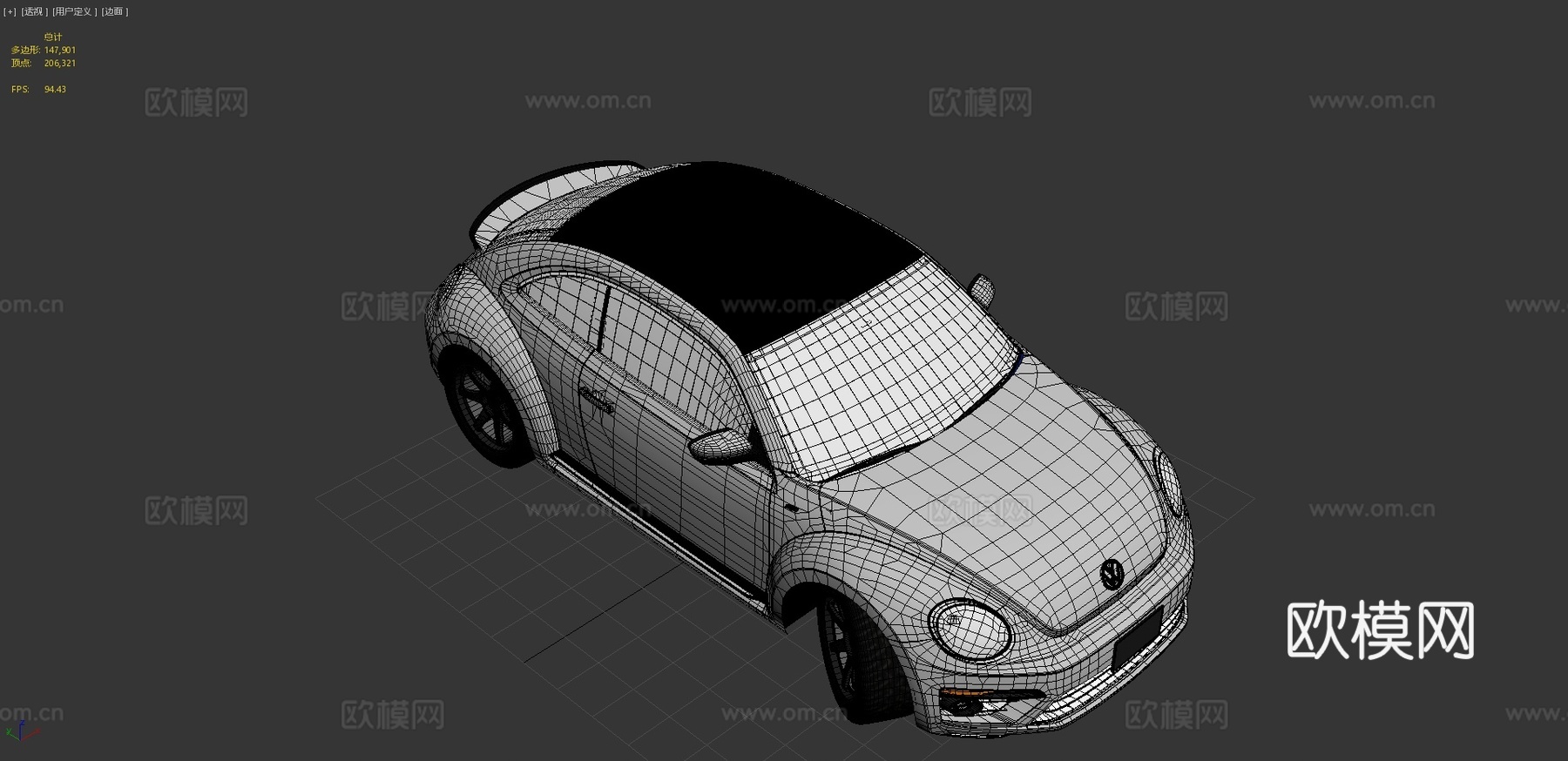 大众甲壳虫汽车3d模型