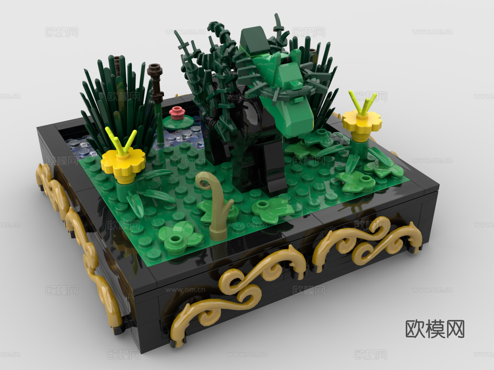 乐高 LEGO 玩具 积木 森林 植物 沼泽3d模型