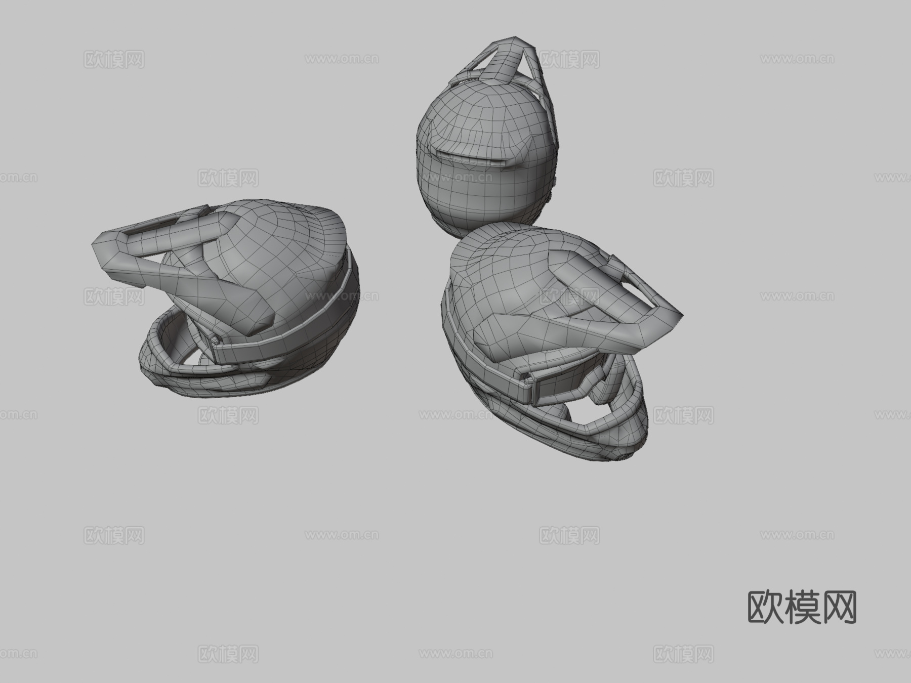 全脸摩托越野头盔3d模型下载（渲染图3）