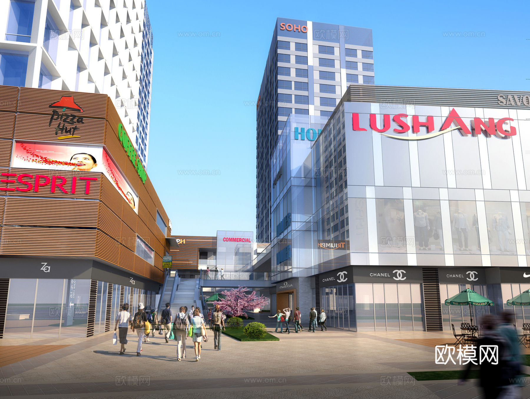 现代商业综合体su模型下载（渲染图4）