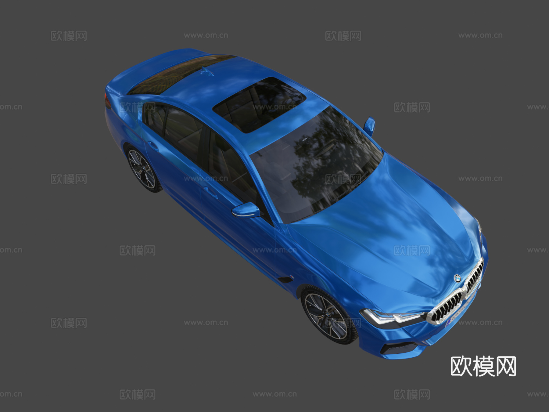 宝马5系G30汽车3d模型下载（渲染图8）