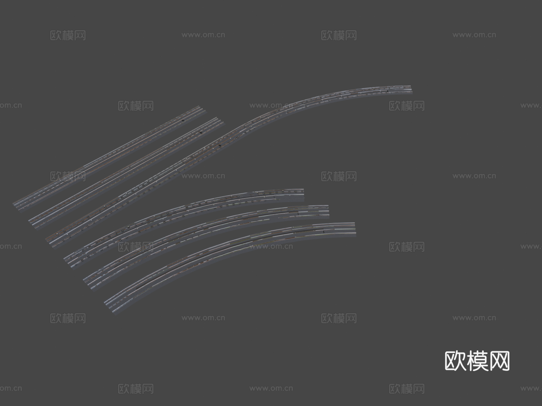 地下轨道 铁路 道岔3d模型