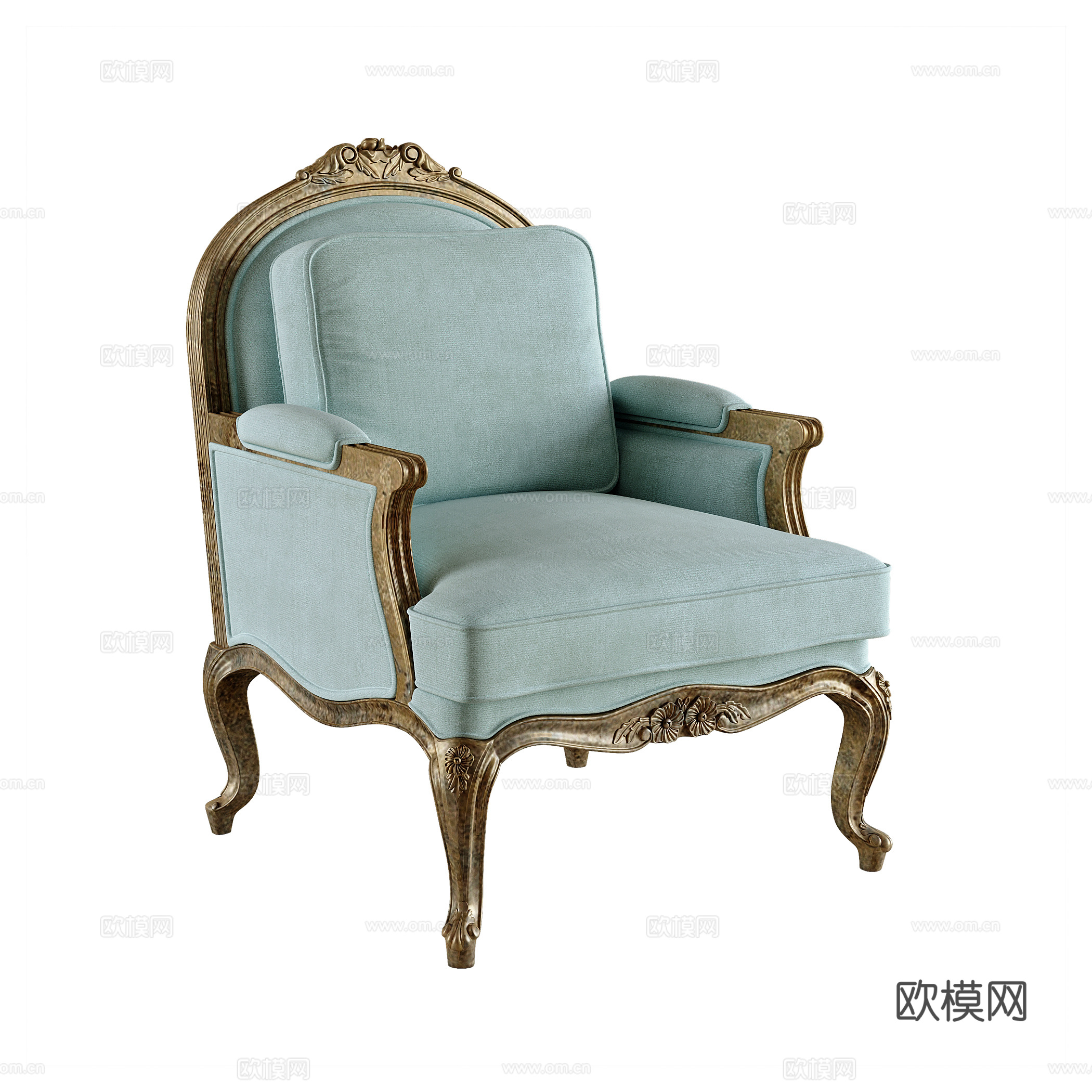 法式单人沙发3d模型下载