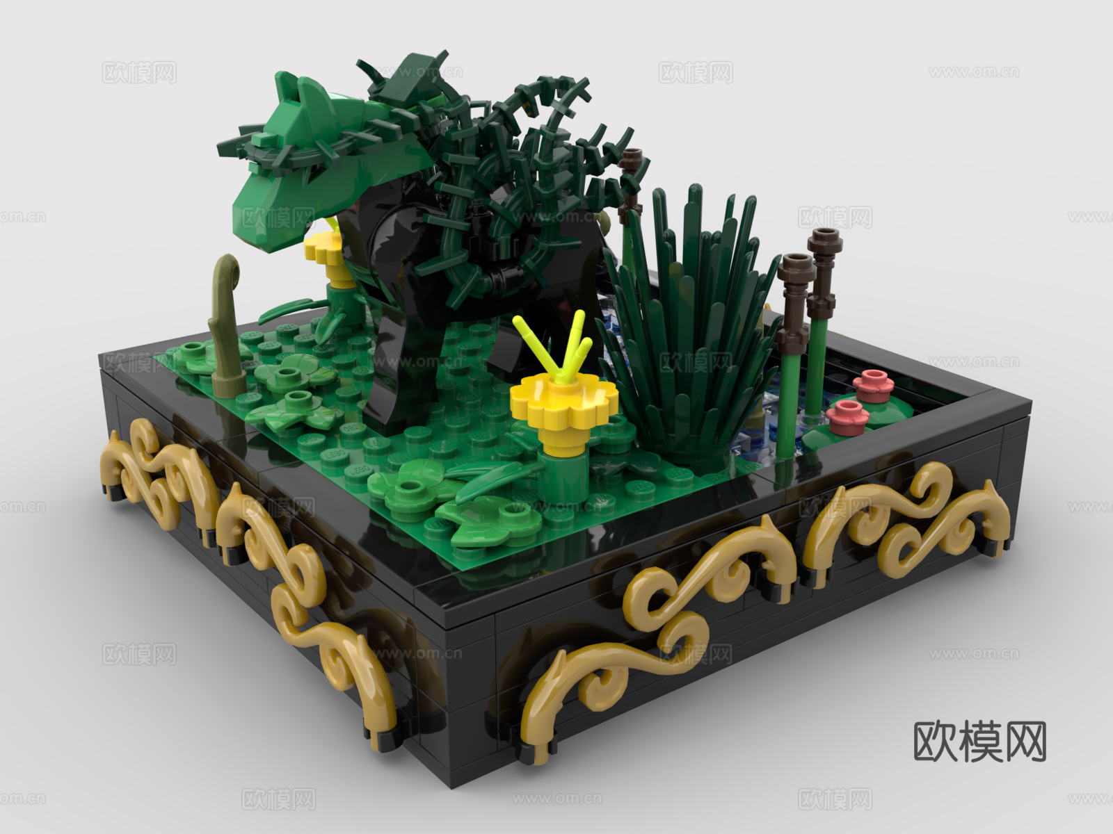 乐高 LEGO 玩具 积木 森林 植物 沼泽3d模型