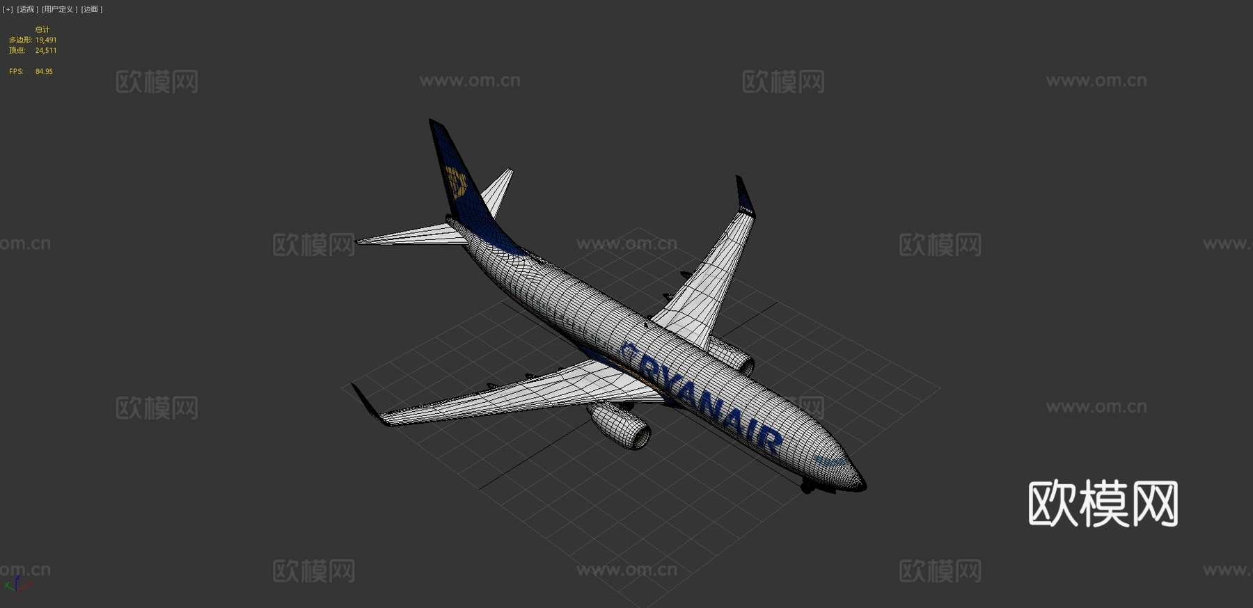 瑞安航空飞机3d模型