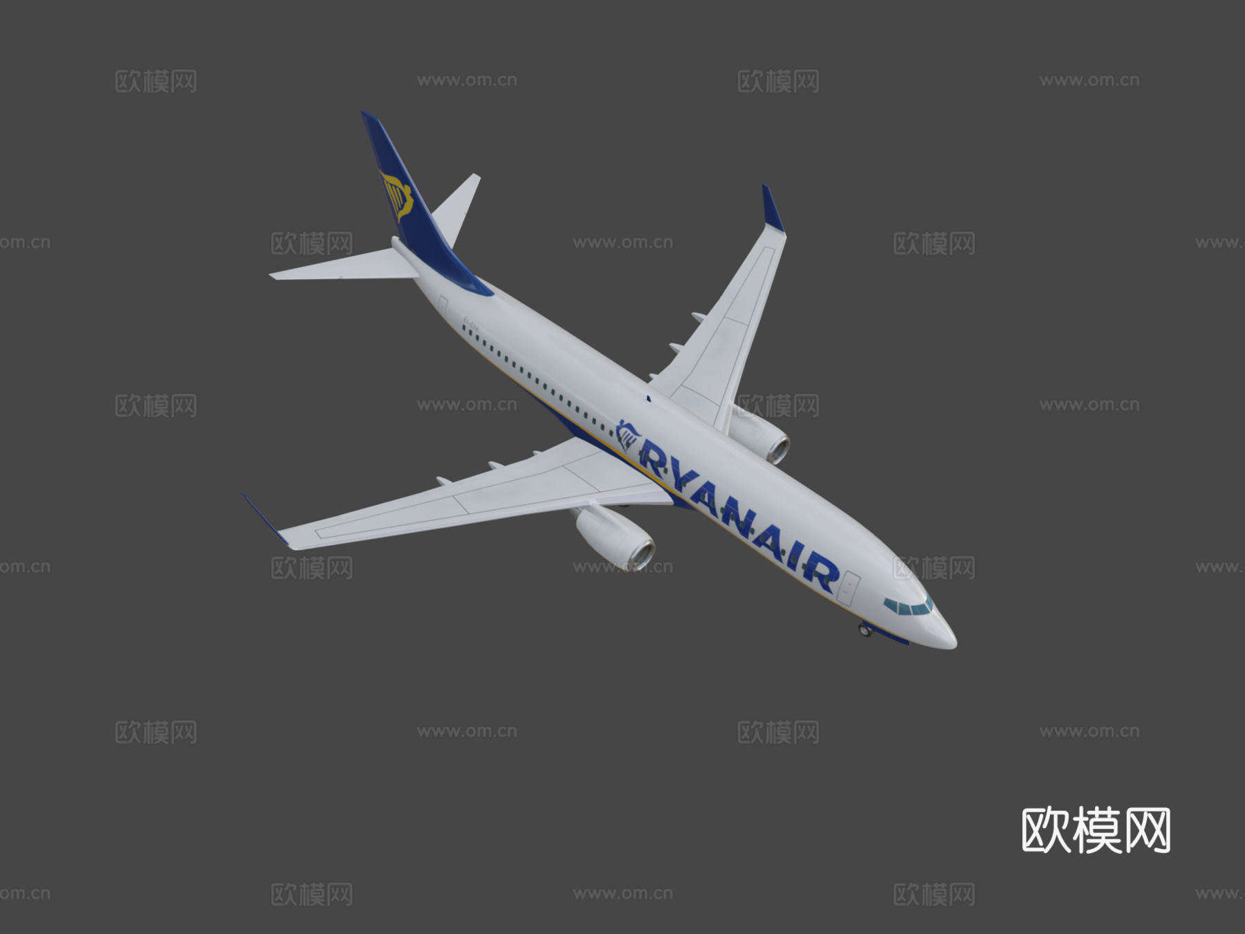 瑞安航空飞机3d模型