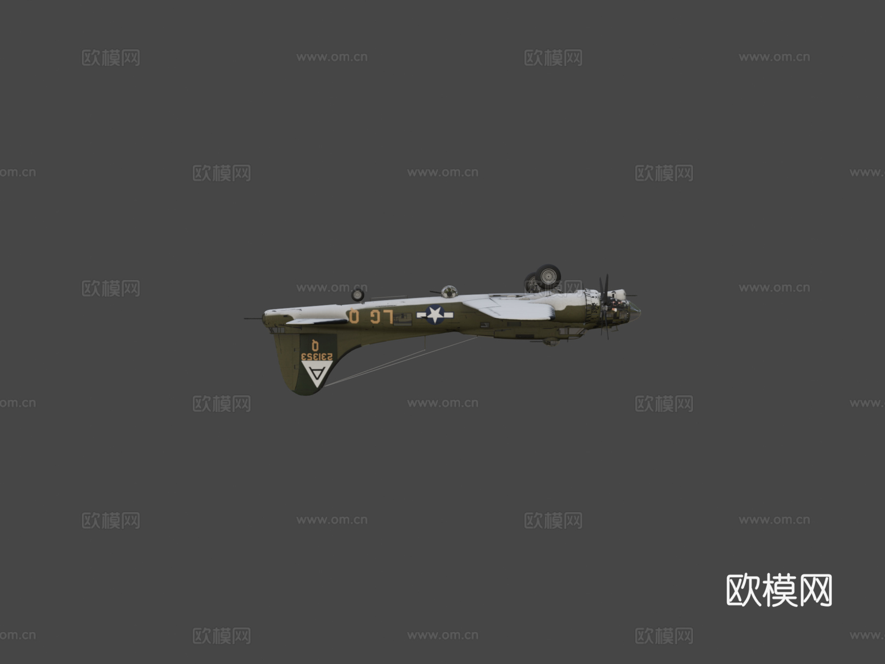 飞机轰炸机3d模型下载（渲染图6）