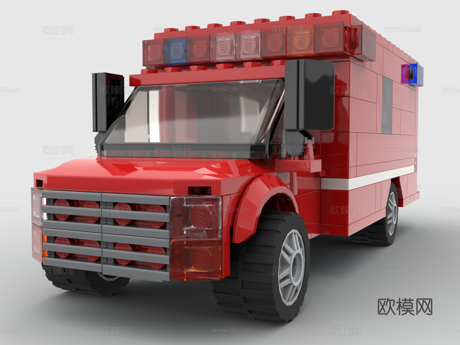 乐高 LEGO 玩具 积木 救命车 救护车3d模型