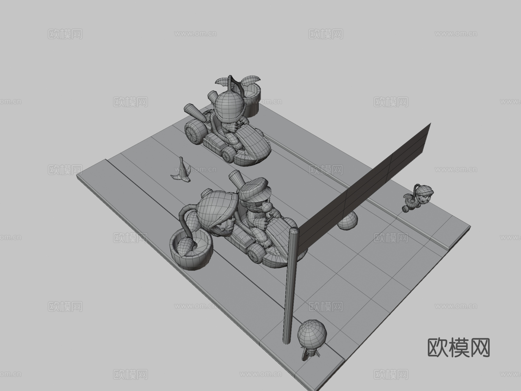 马里奥卡丁车场景3d模型