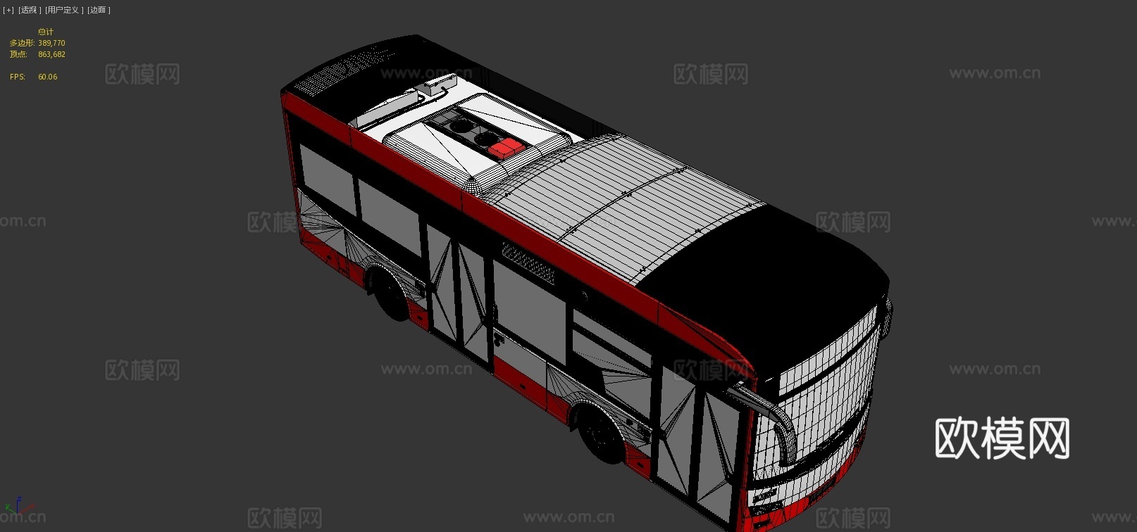 城市巴士 公交 汽车3d模型