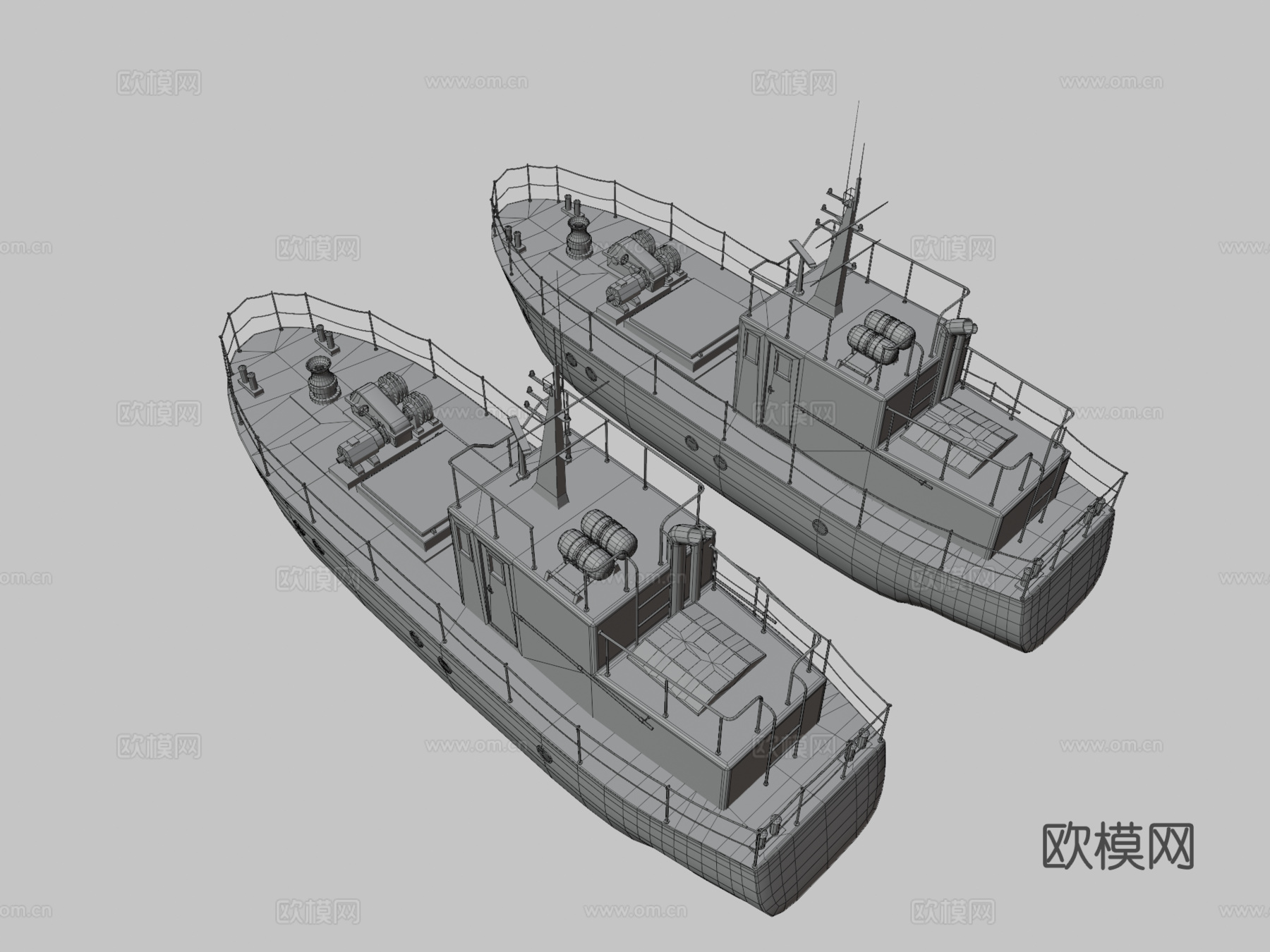 旧河船3d模型