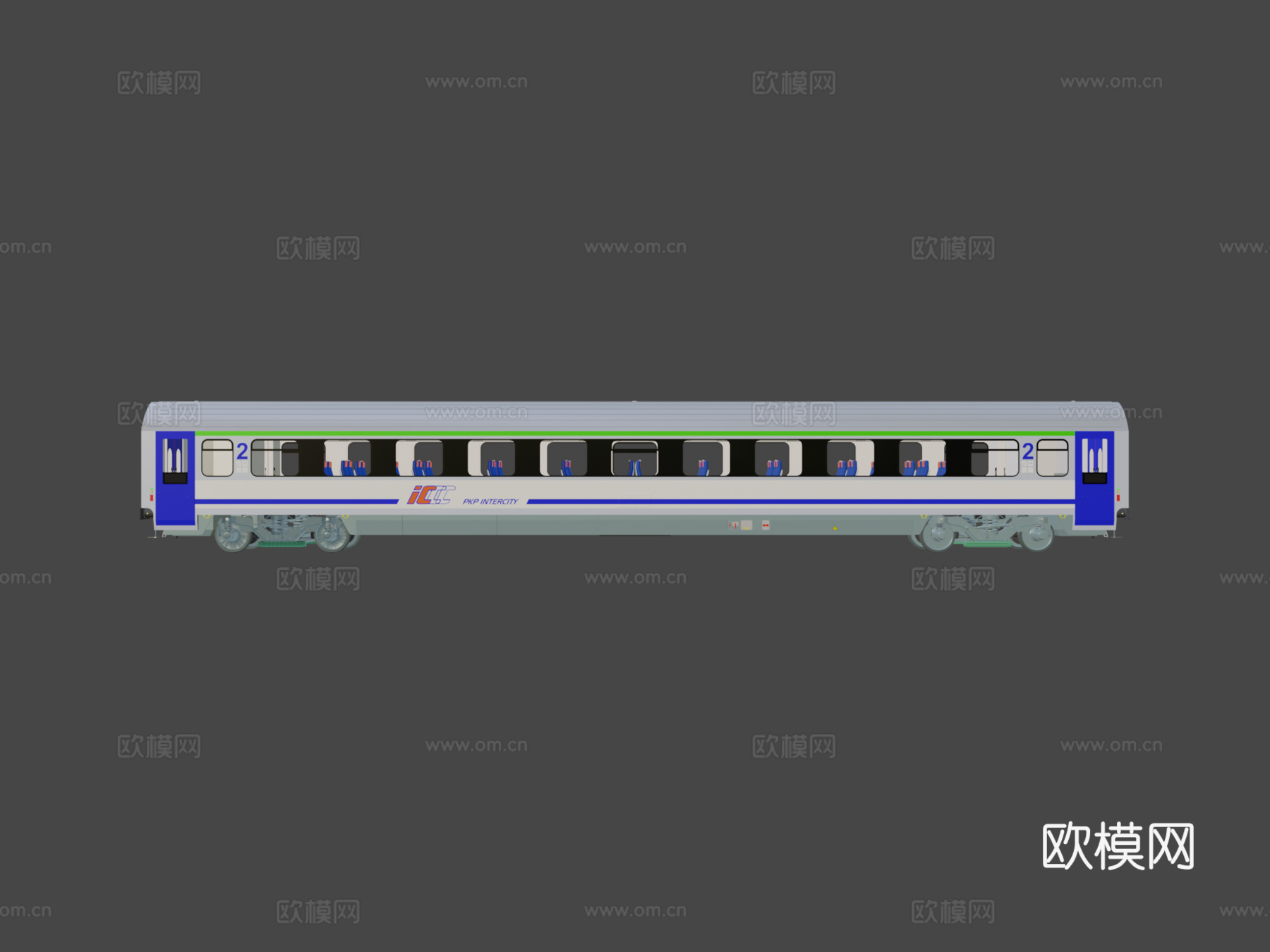 现代客运铁路车辆3d模型