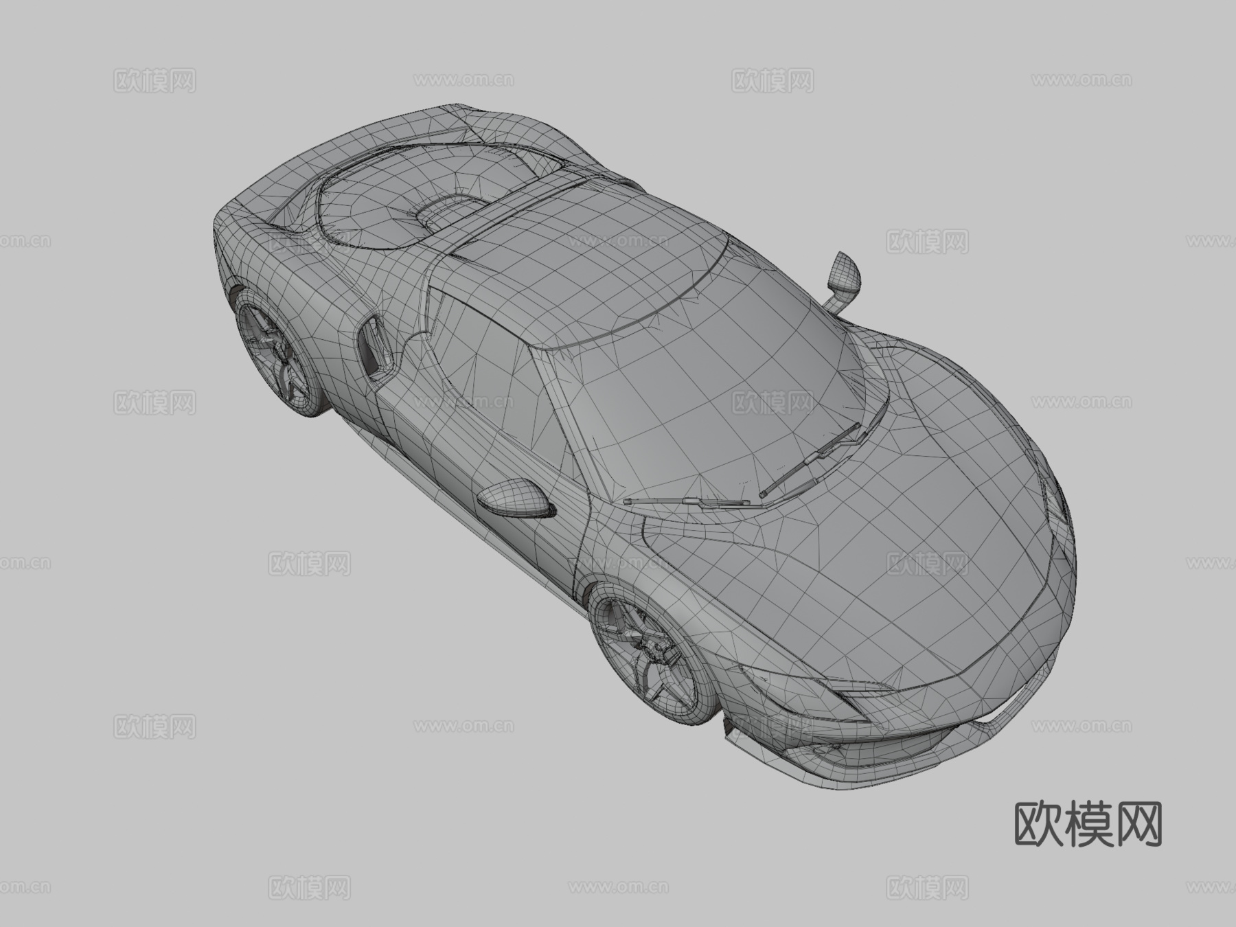 红色汽车 跑车 超跑3d模型