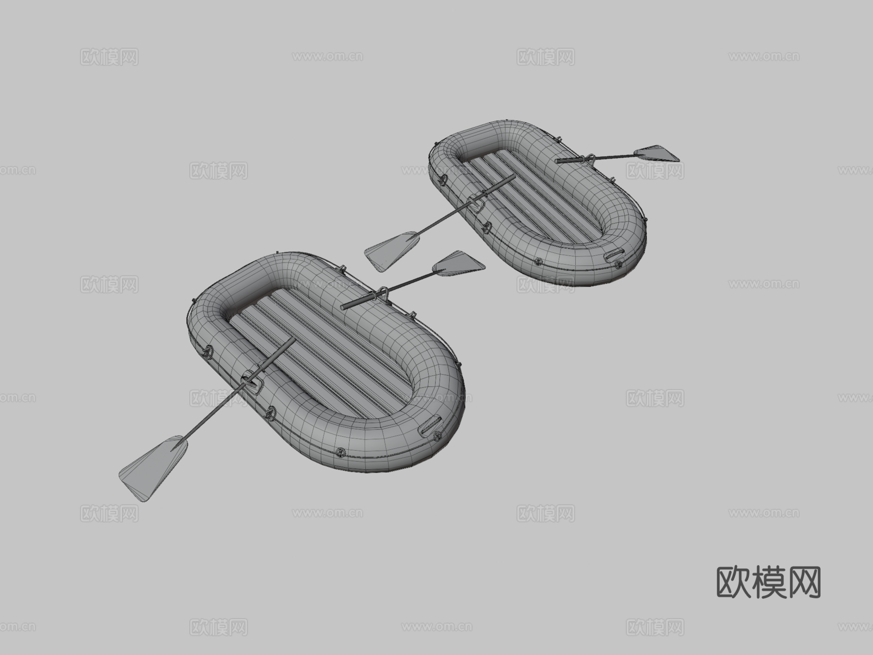 橡皮艇 汽艇 船只3d模型