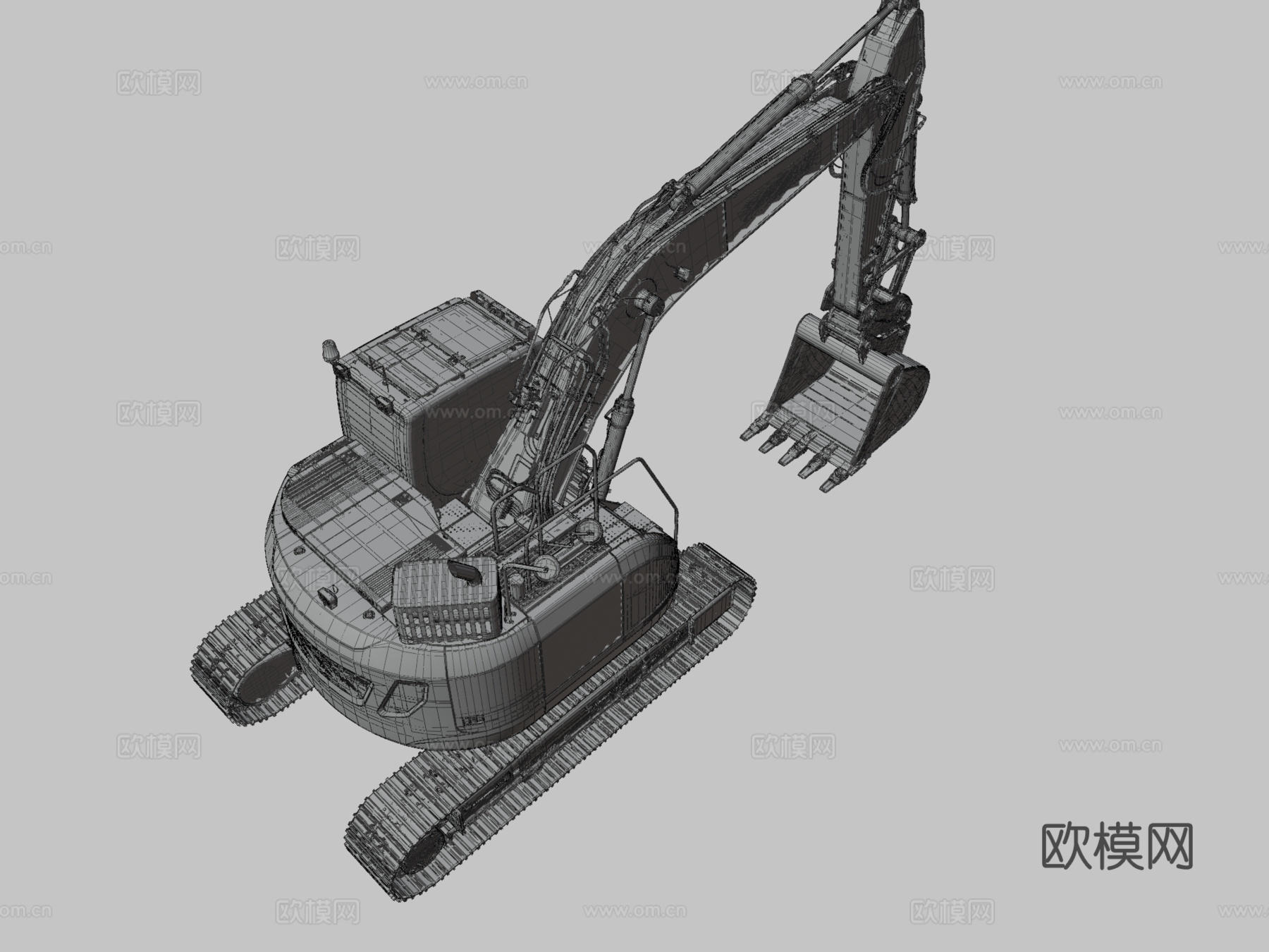 履带挖掘机 推土机3d模型