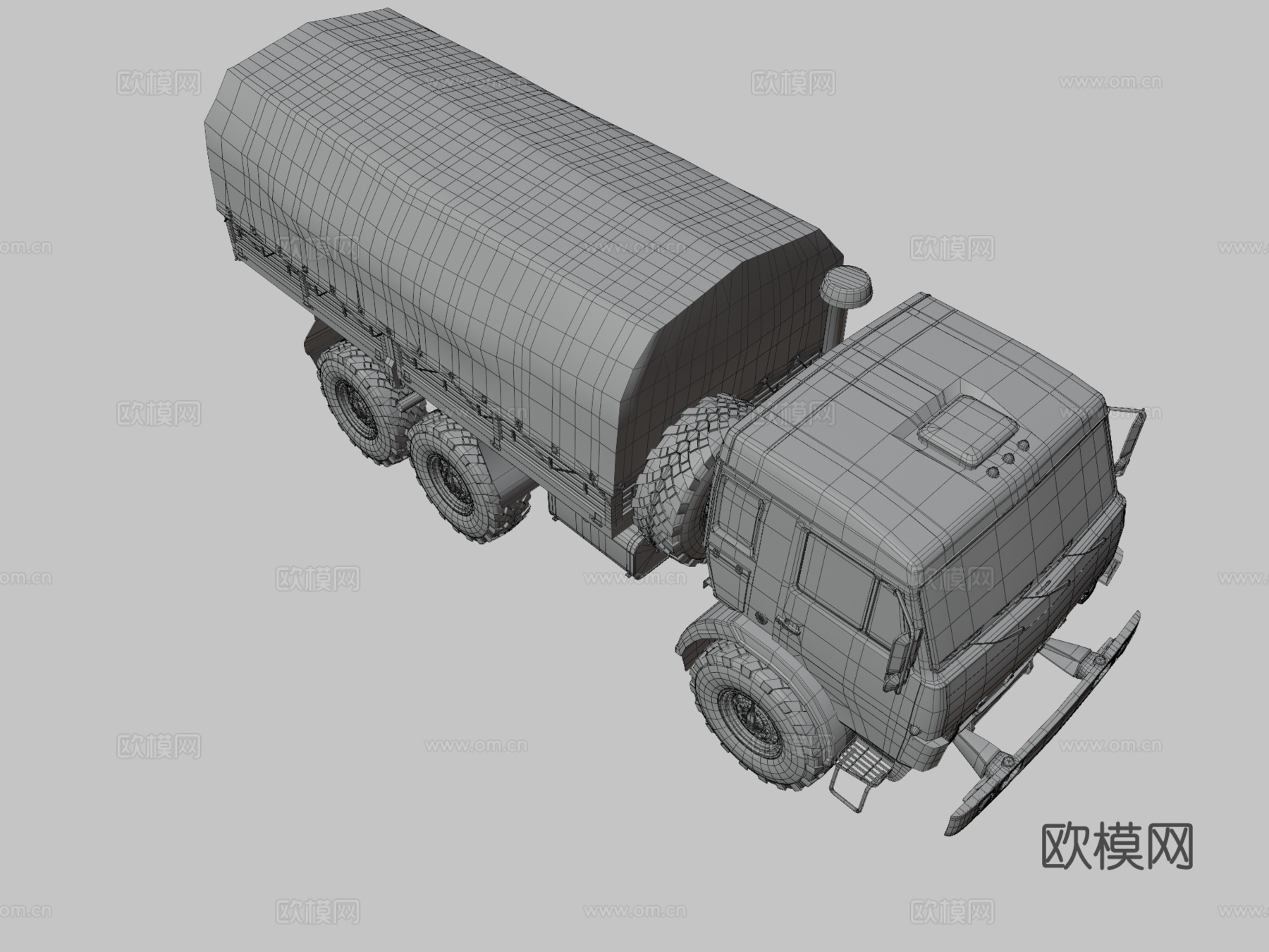 军用汽车 卡车 运输车3d模型