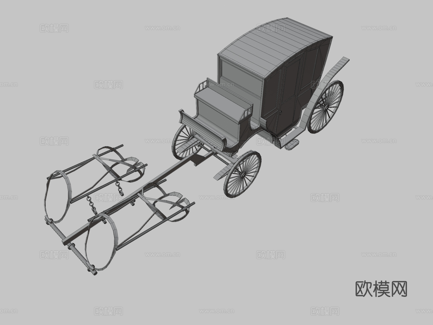 驿站马车3d模型