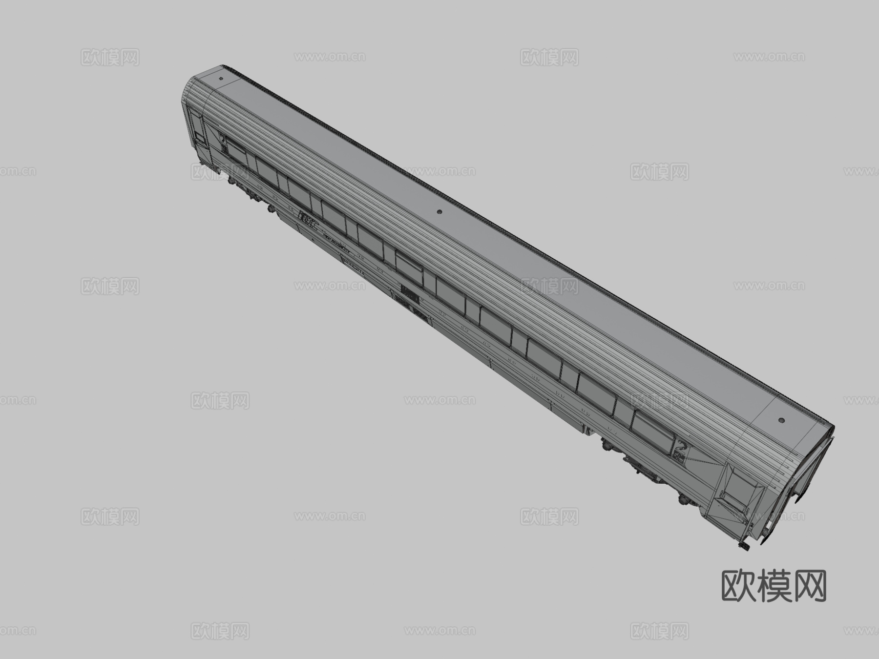 现代客运铁路车辆3d模型