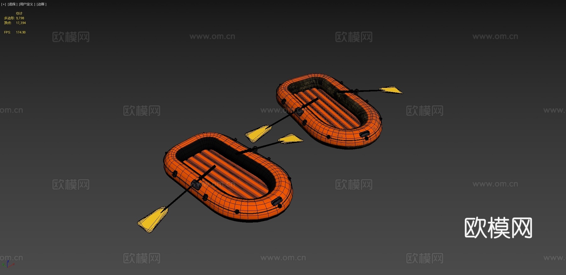 橡皮艇 汽艇 船只3d模型