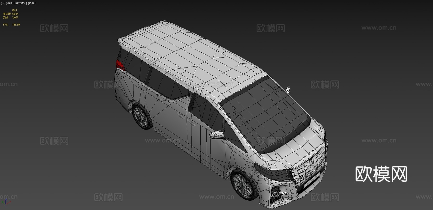 丰田汽车 面包车3d模型