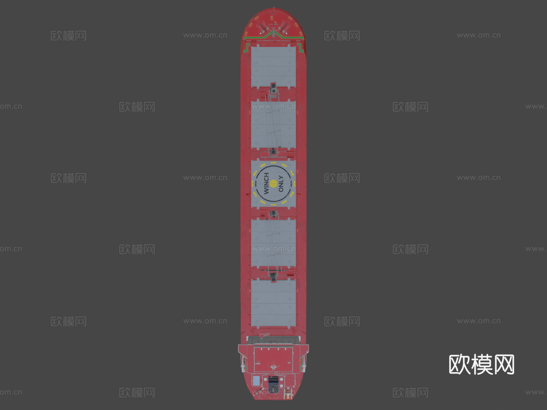 散货船红色3d模型