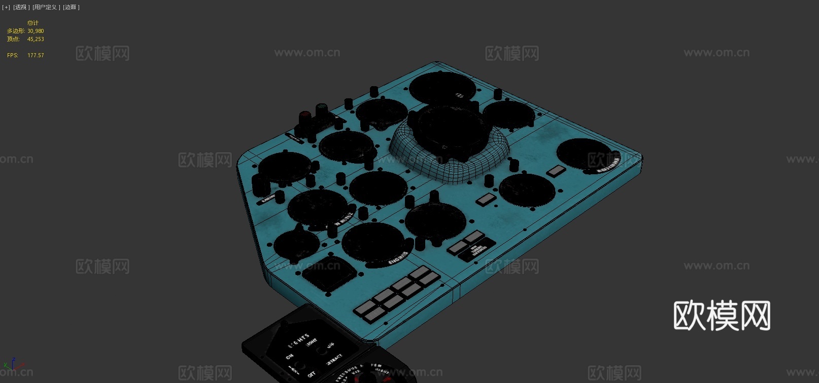 飞机左侧面板英文3d模型