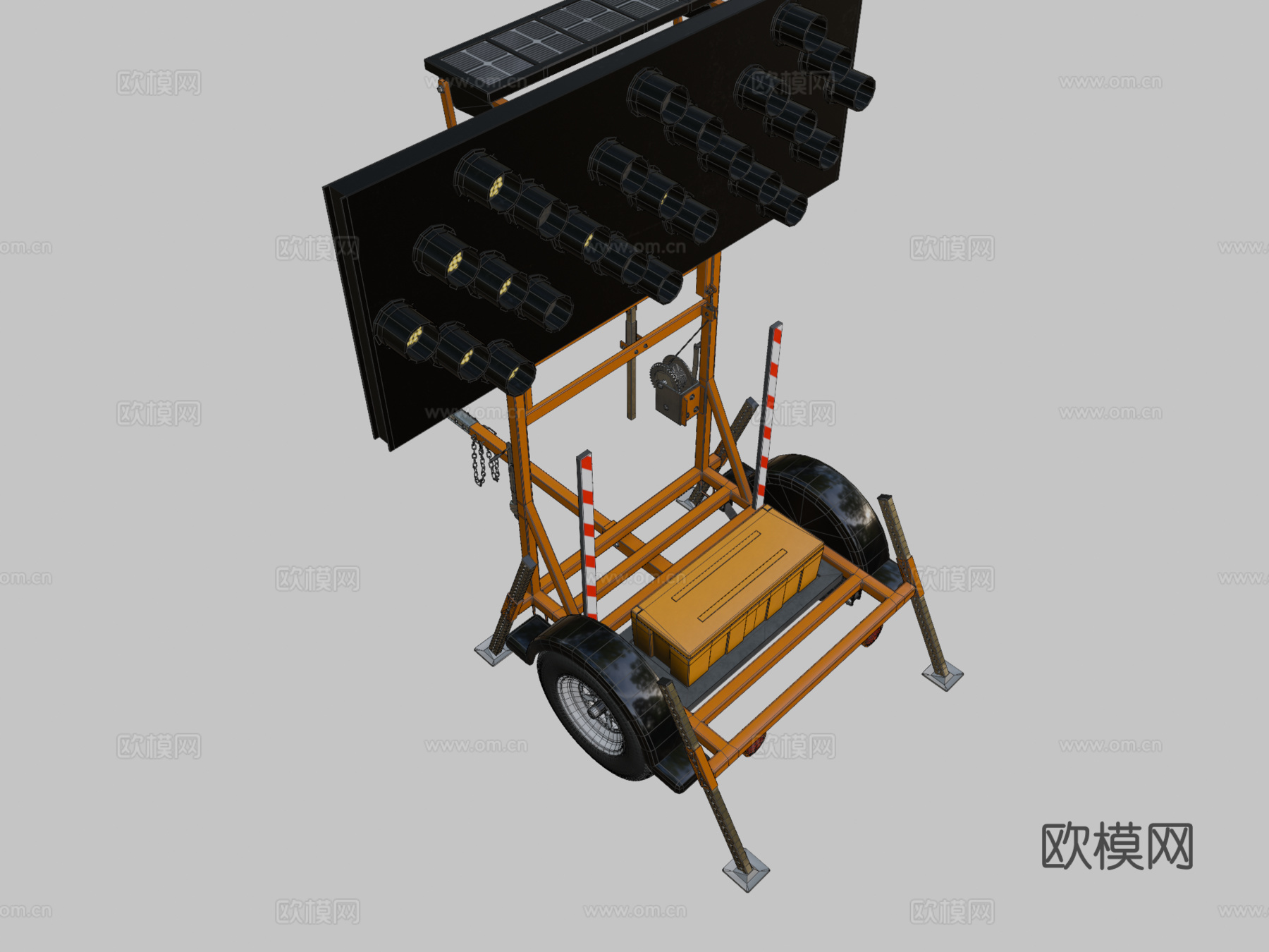 交通箭头标志板3d模型