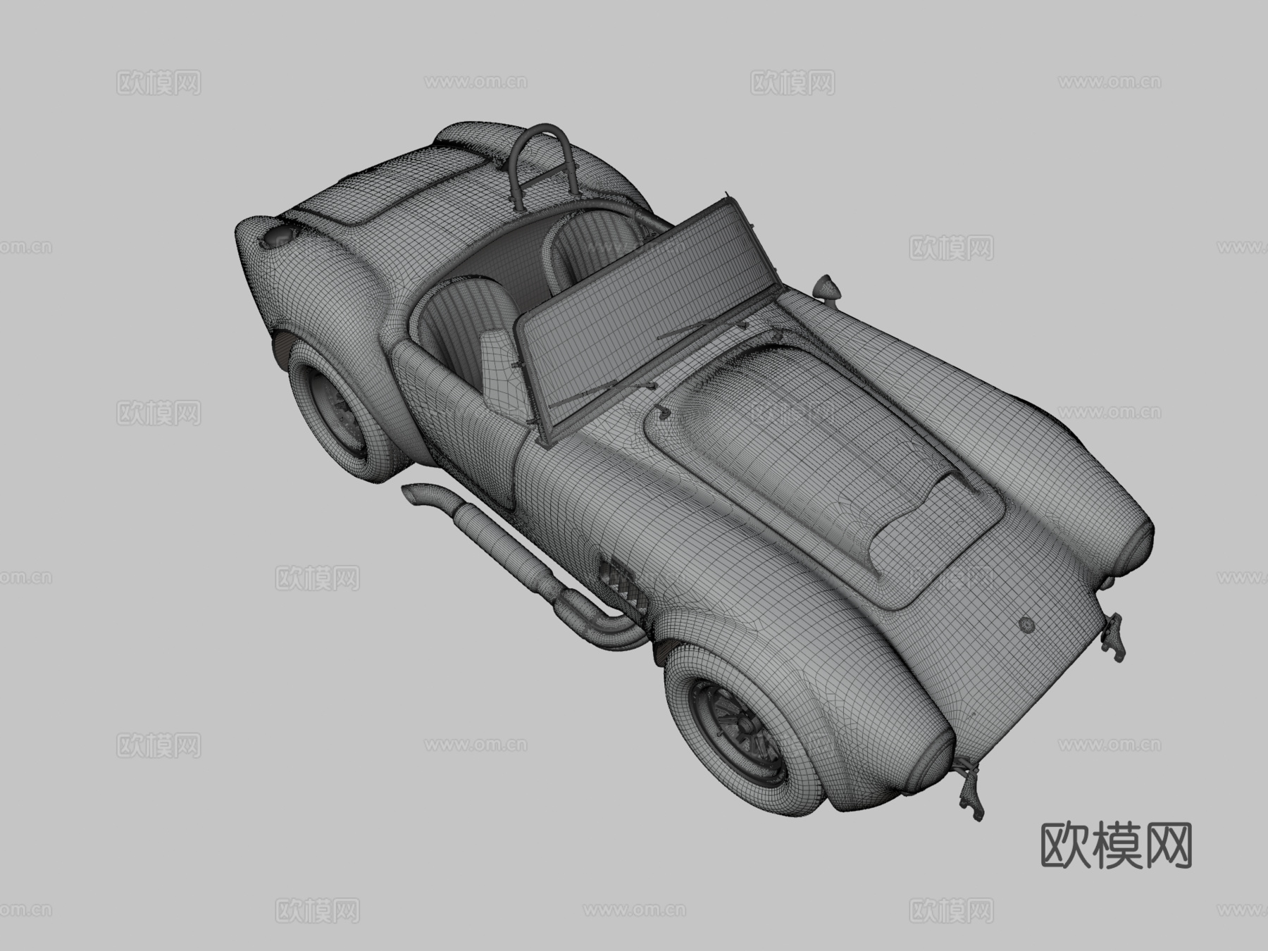 老式汽车 敞篷车3d模型