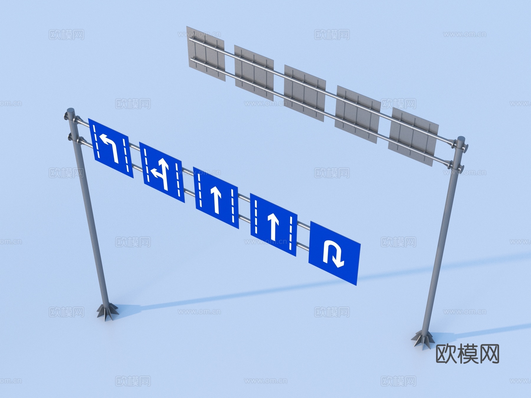 路标 路口指示牌3d模型