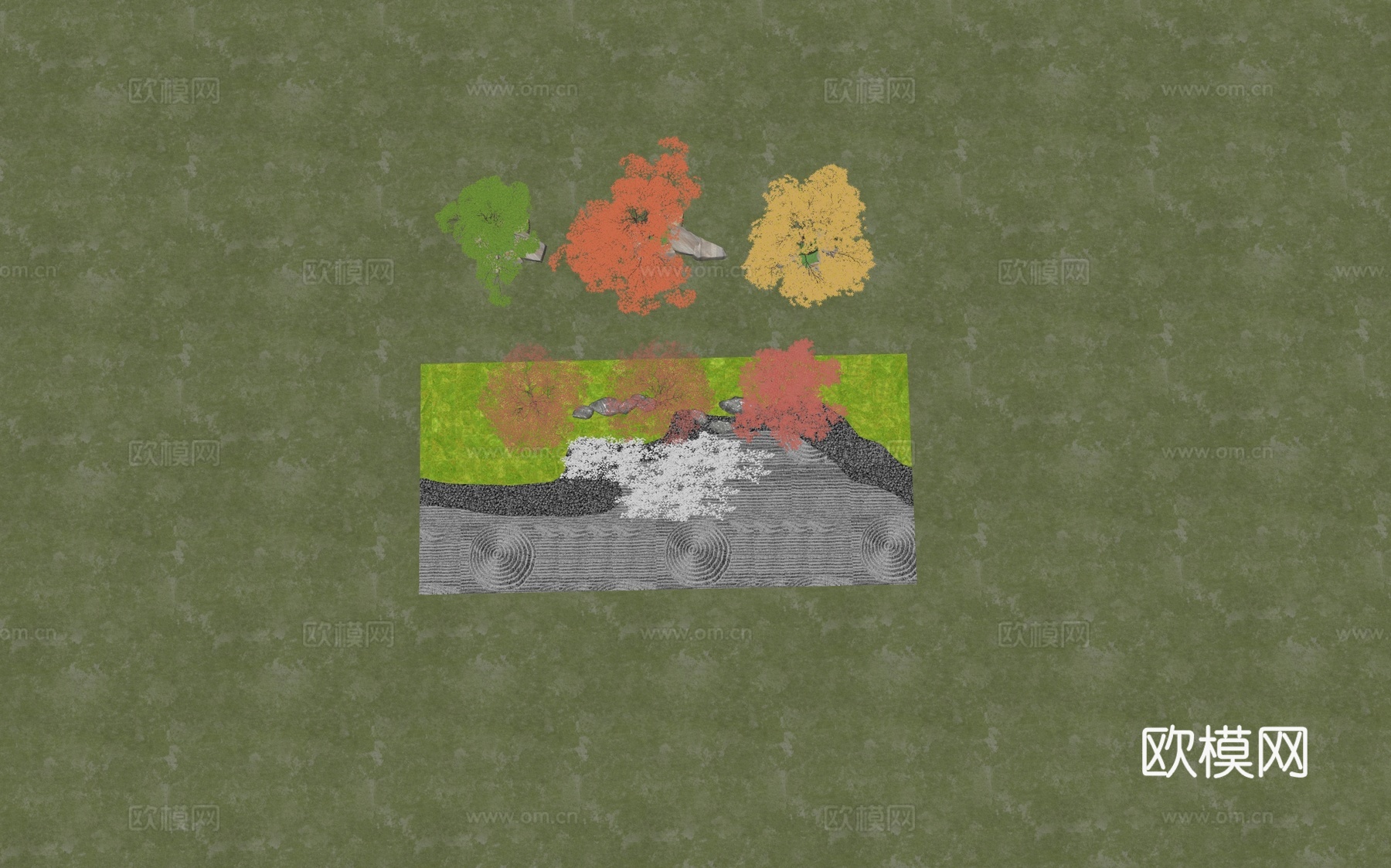 乔木景观树 庭院树 红枫su模型下载（渲染图1）