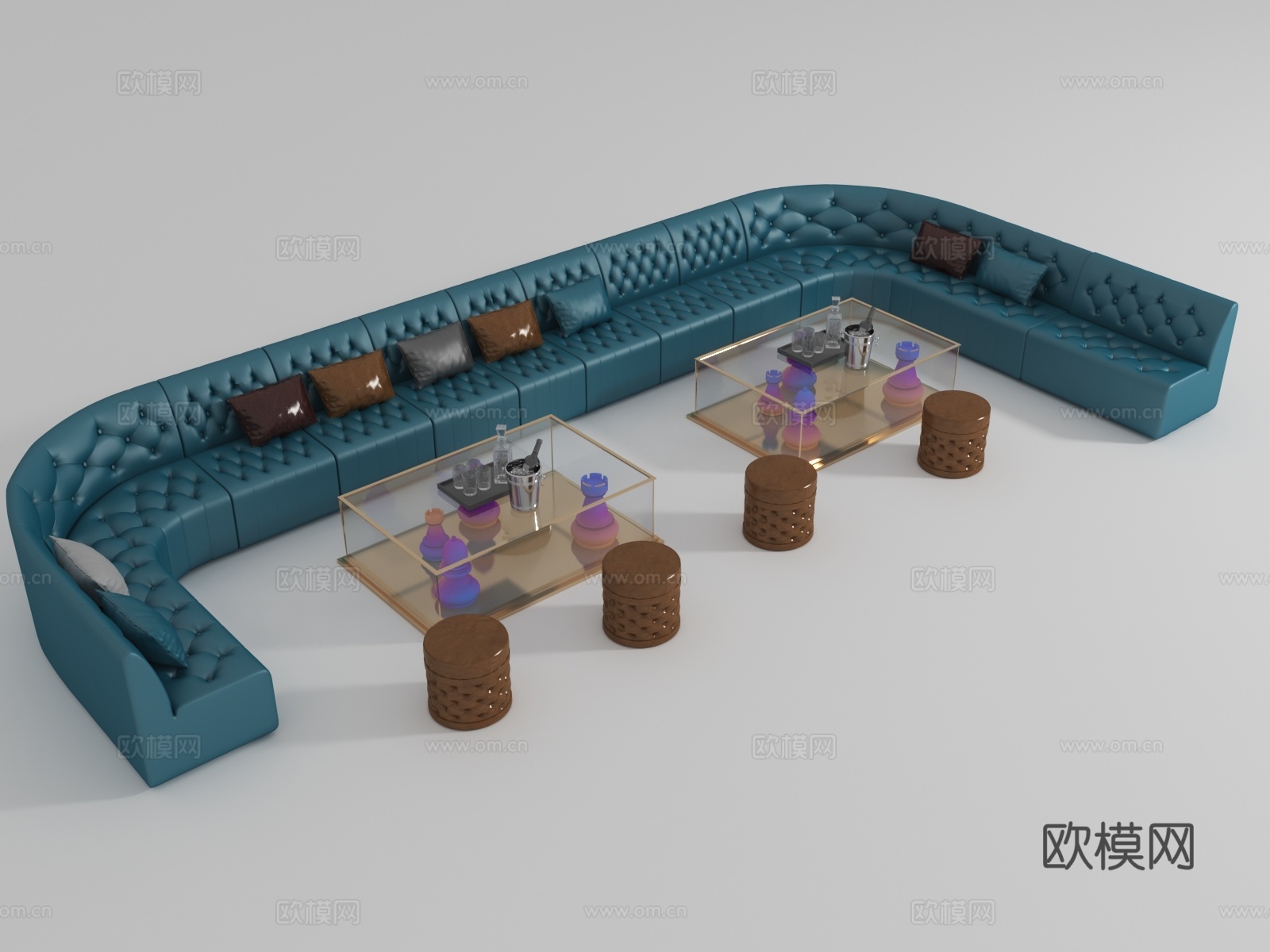 卡座沙发 包厢卡座3d模型