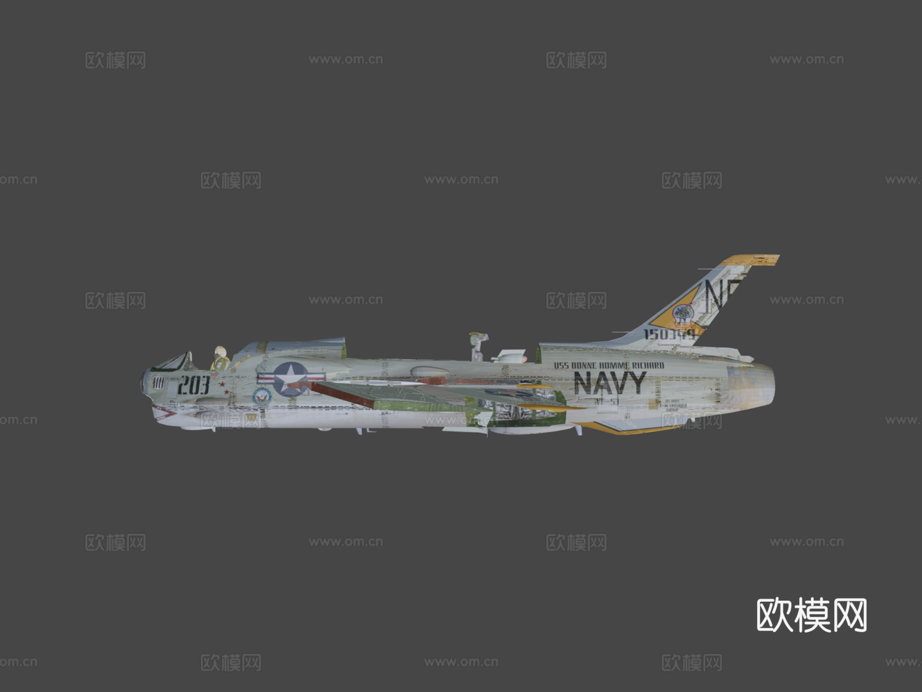 喷气式战斗机3d模型下载（渲染图6）