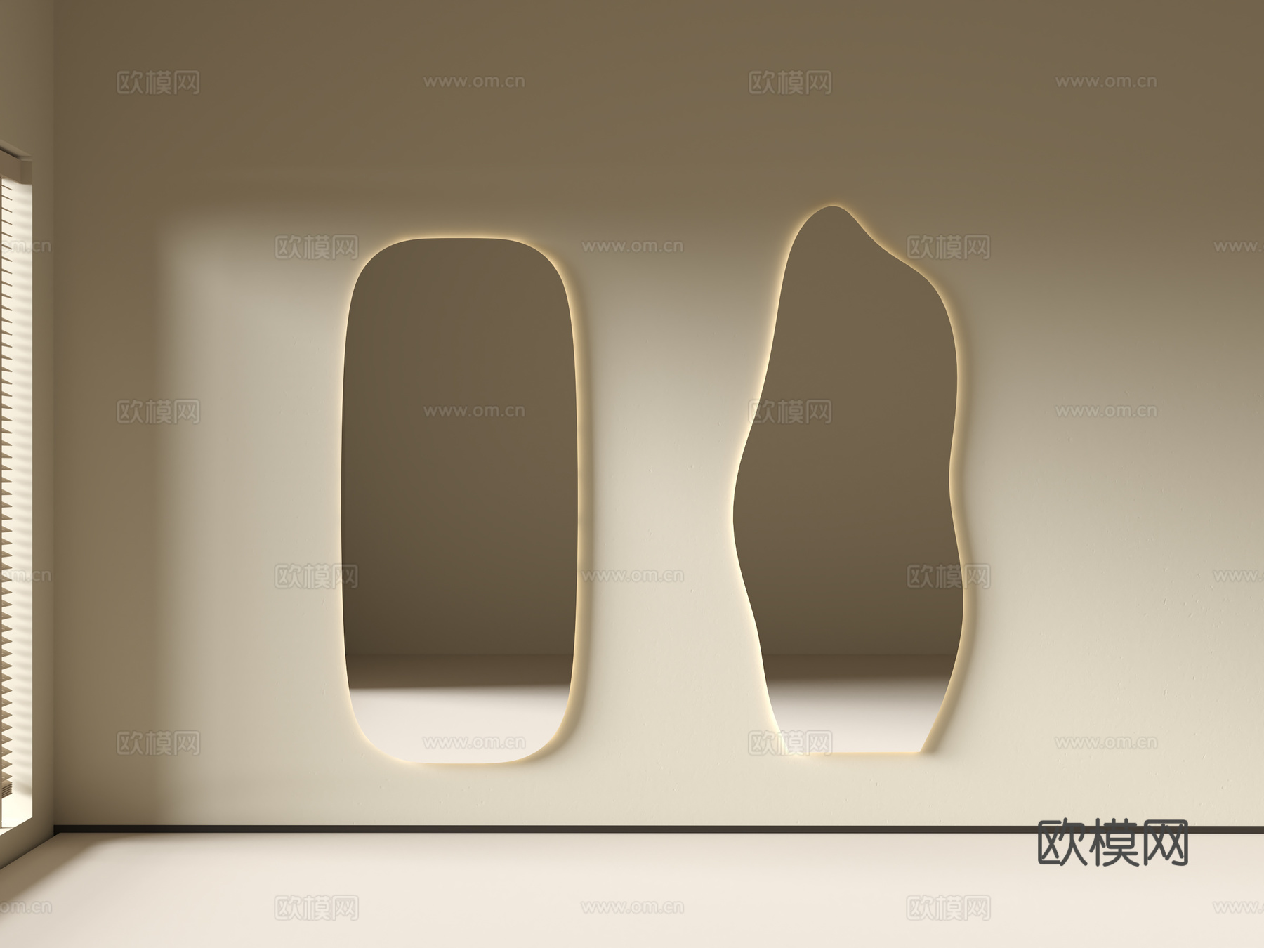 现代镜子 穿衣镜 全身镜su模型下载（渲染图2）