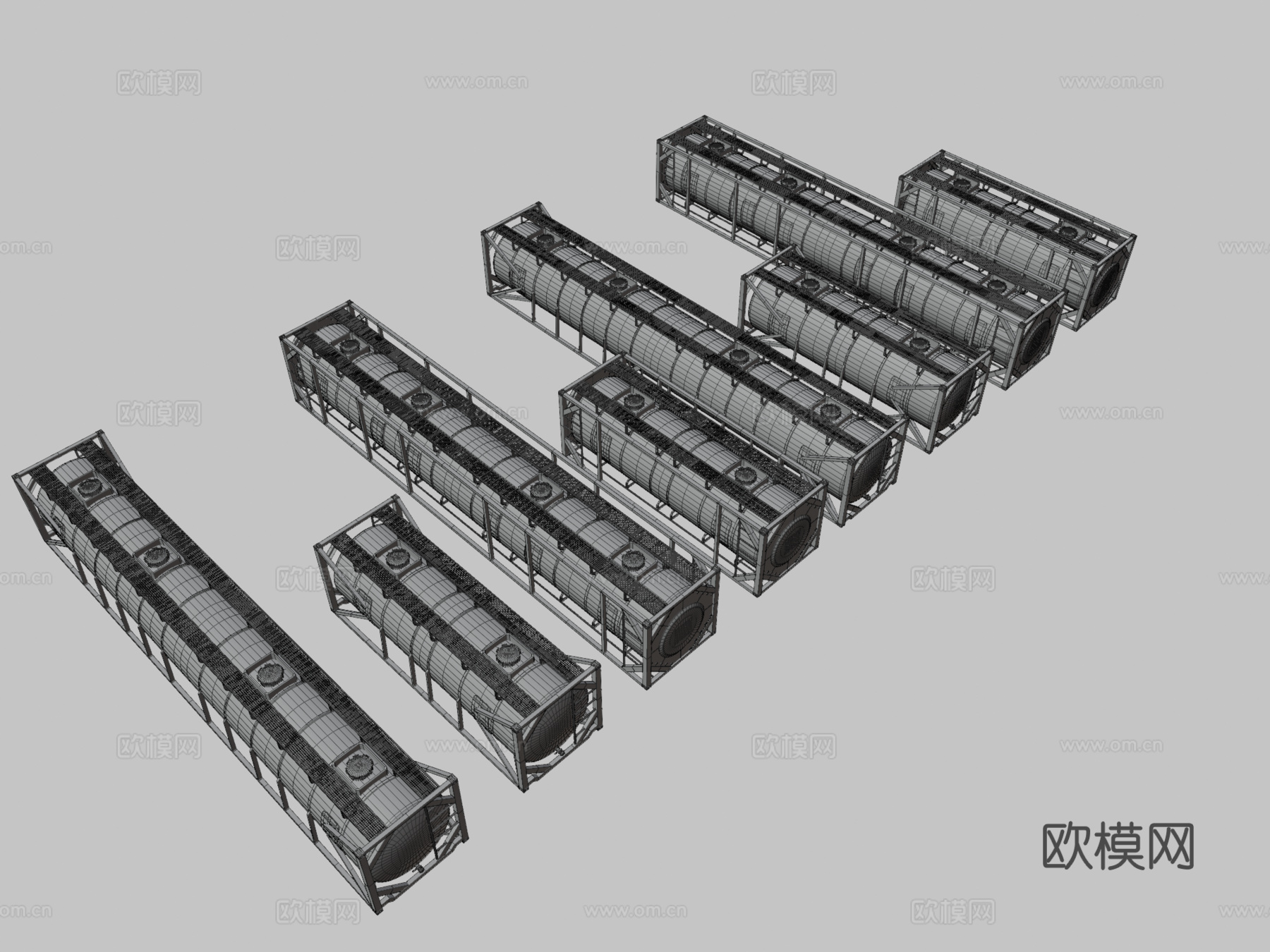 工业设备 罐式集装箱3d模型