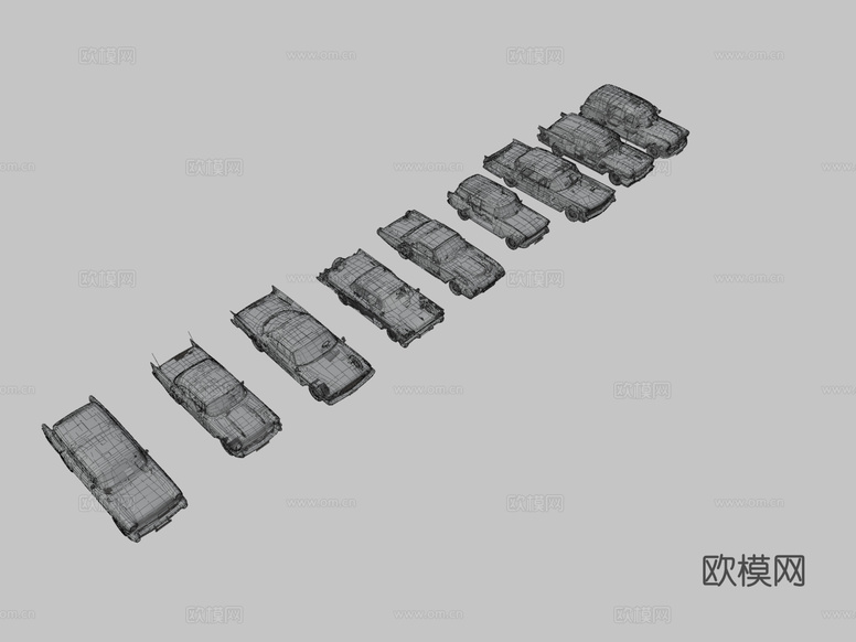 经典尾鳍汽车3d模型下载(渲染图3)