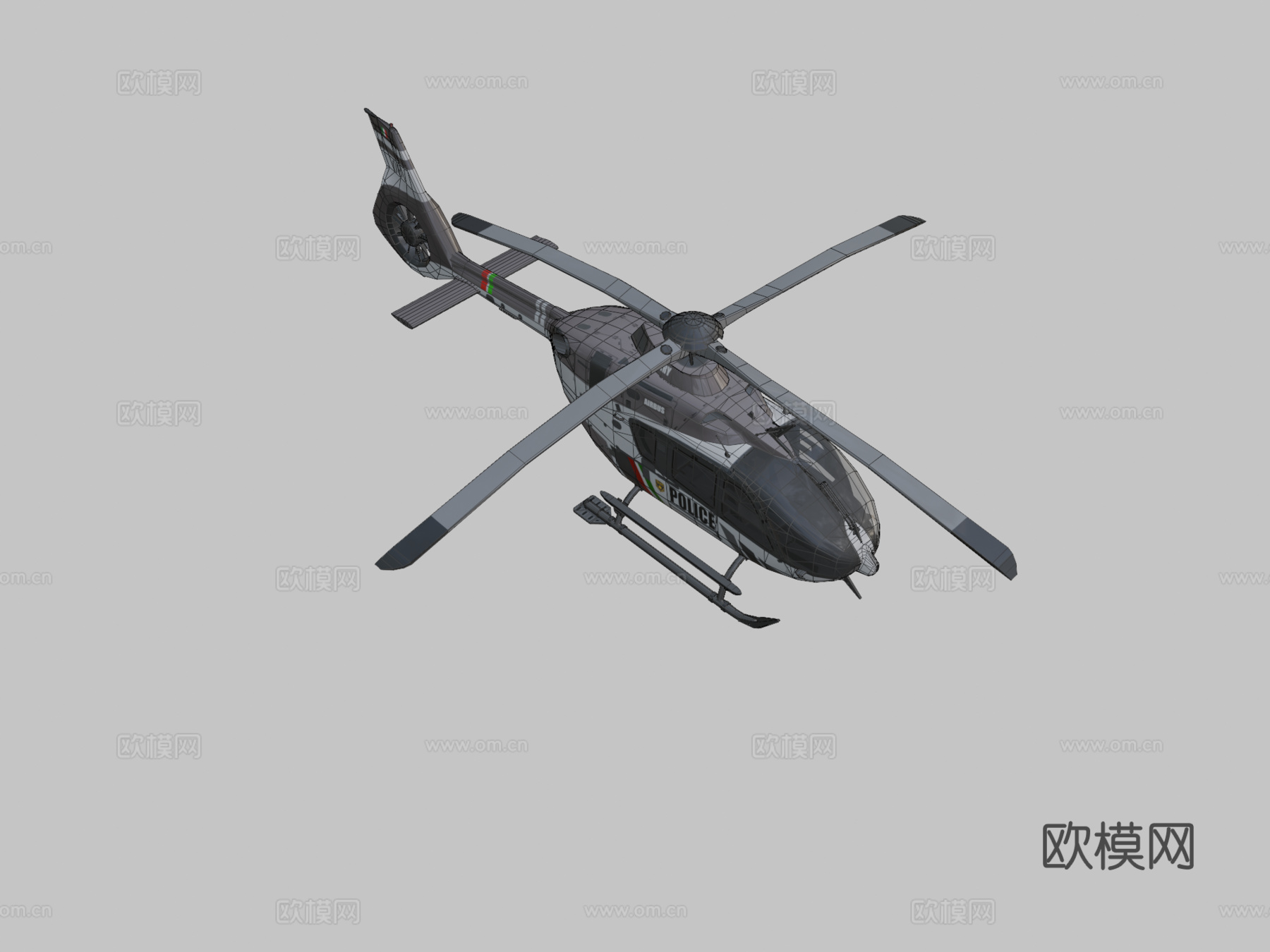 飞机 直升机3d模型下载（渲染图2）