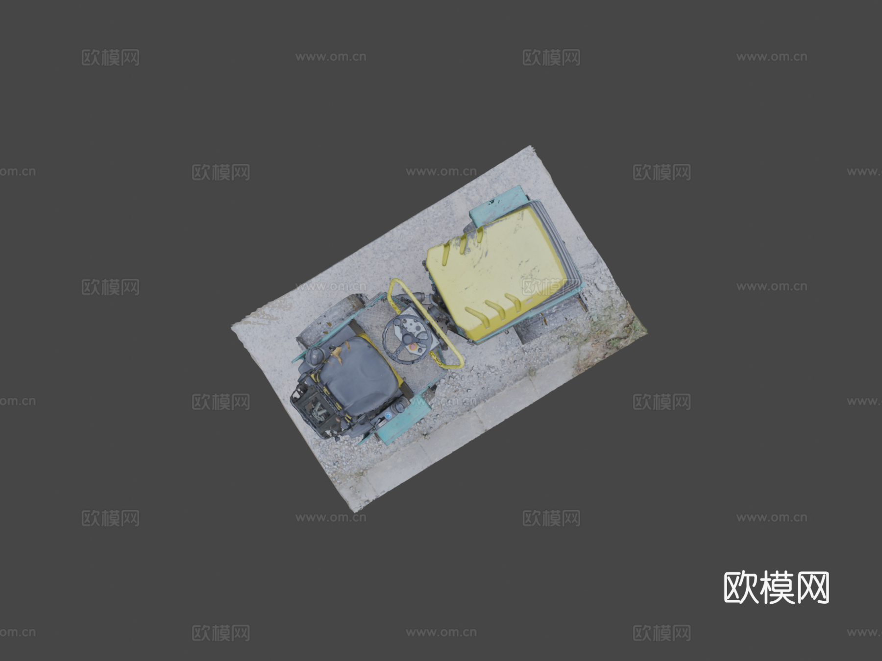 沥青压路机 工业设备3d模型