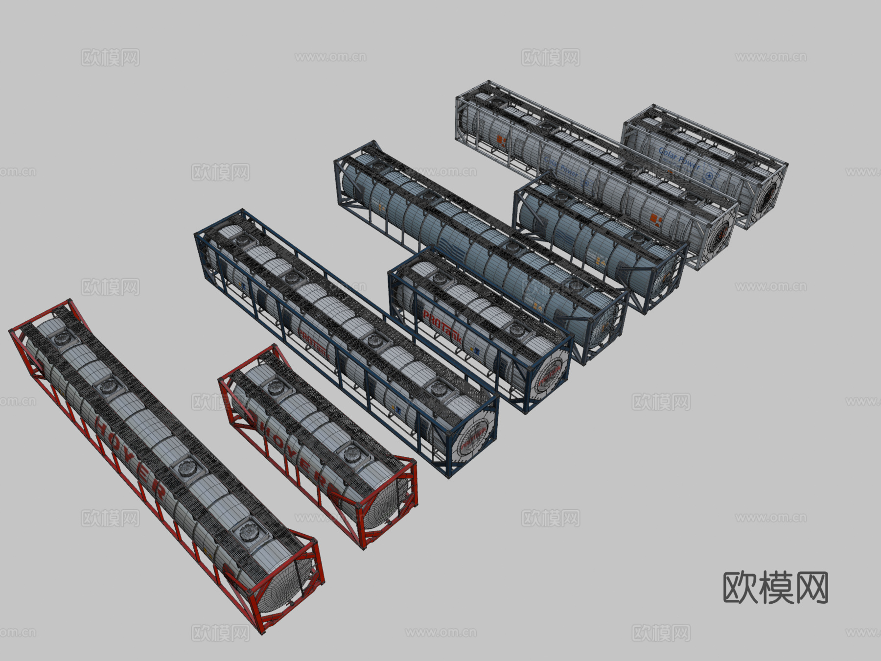 工业设备 罐式集装箱3d模型