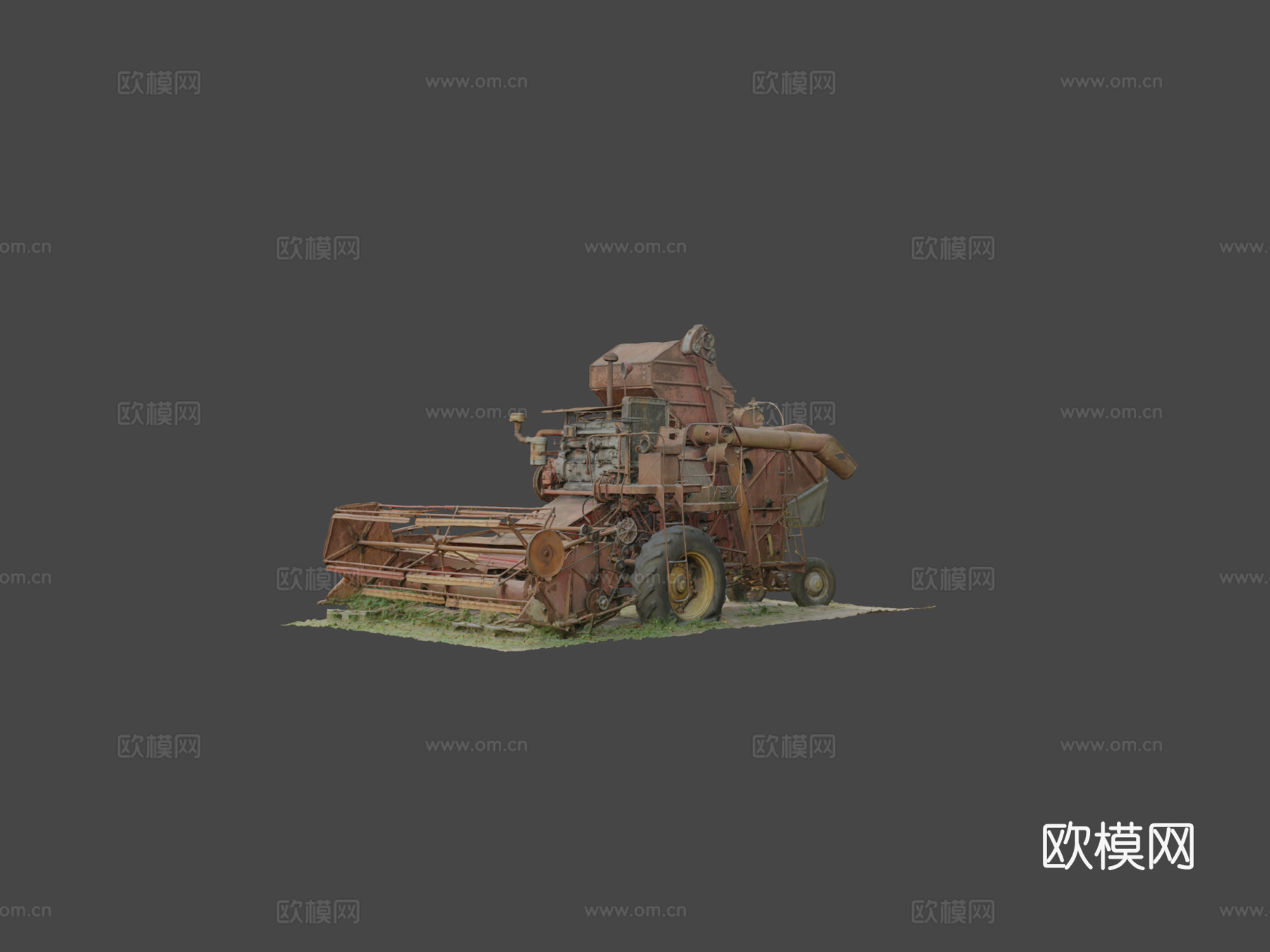 挖掘机 收割机3d模型下载（渲染图5）