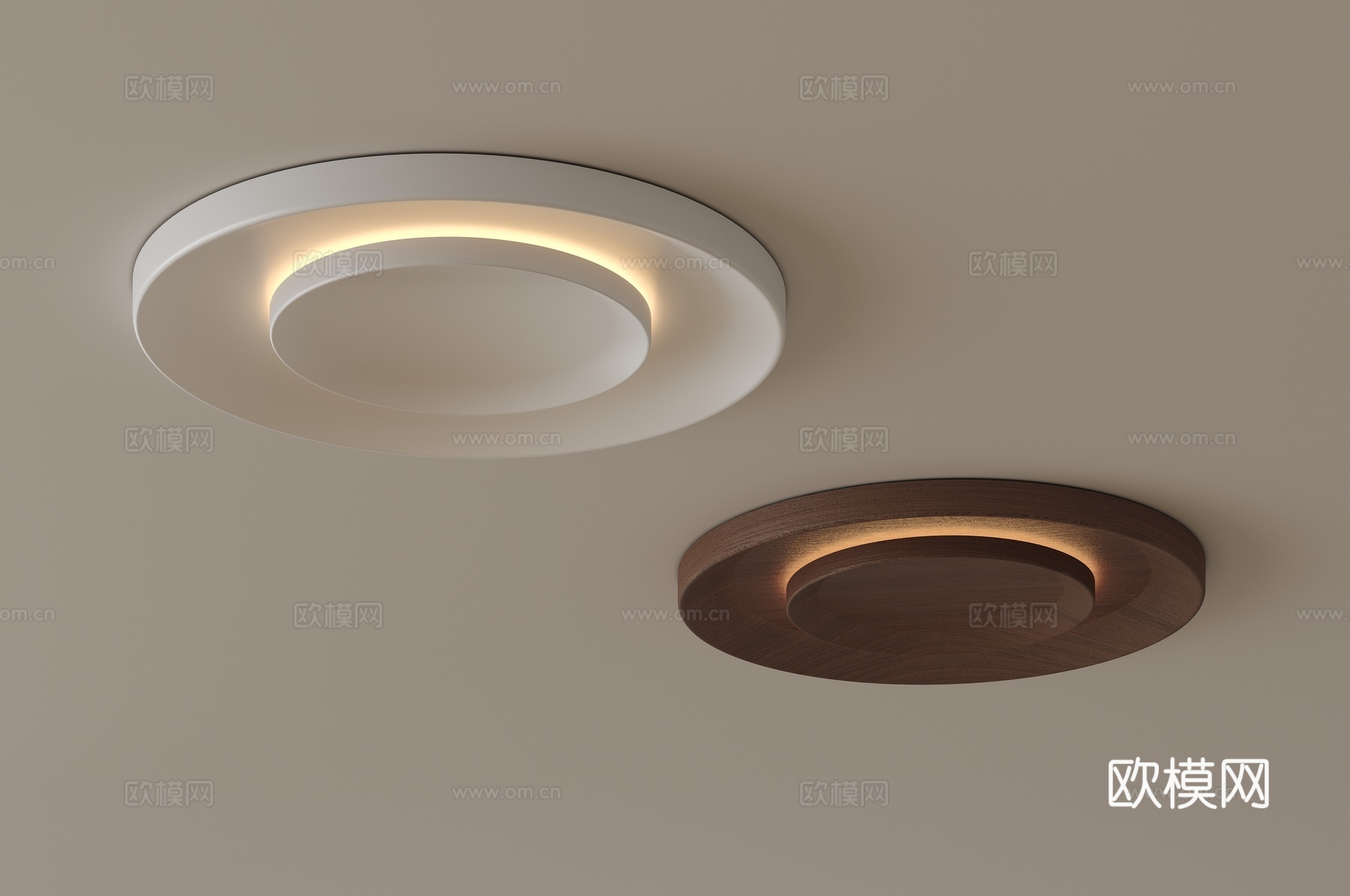 现代吸顶灯su模型下载（渲染图2）