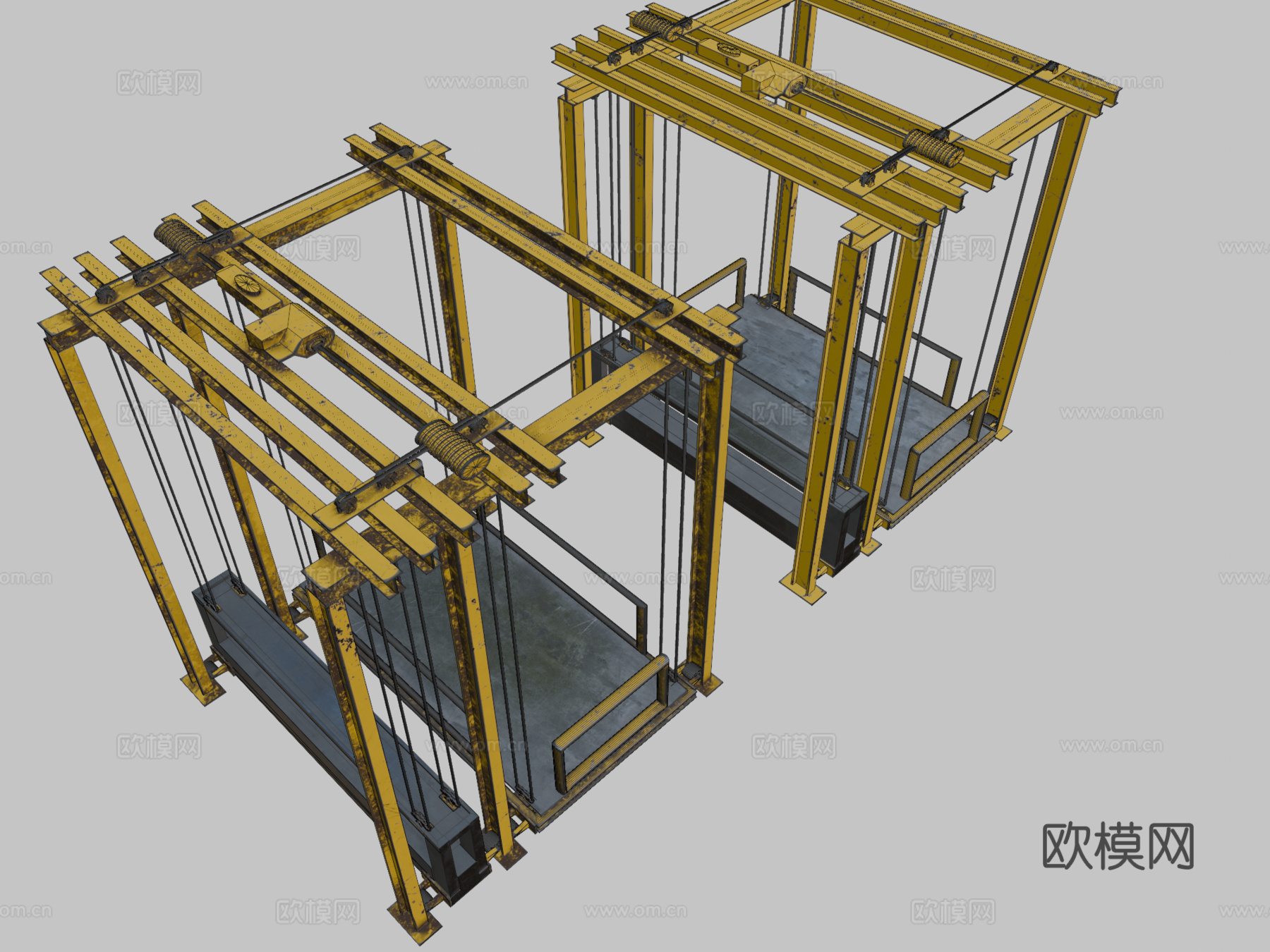 工业设备 升降机3d模型下载（渲染图3）