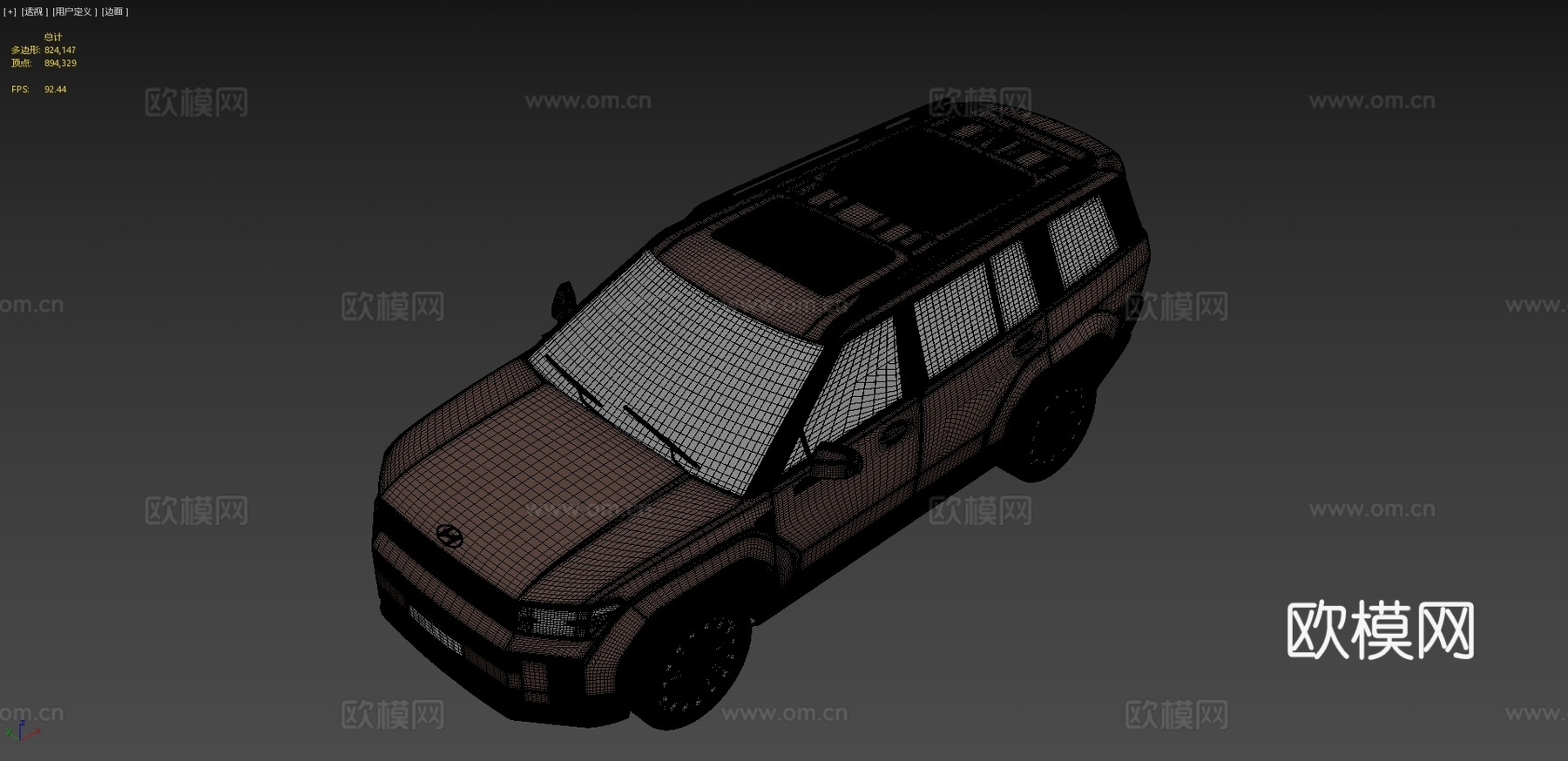 现代圣达菲汽车3d模型