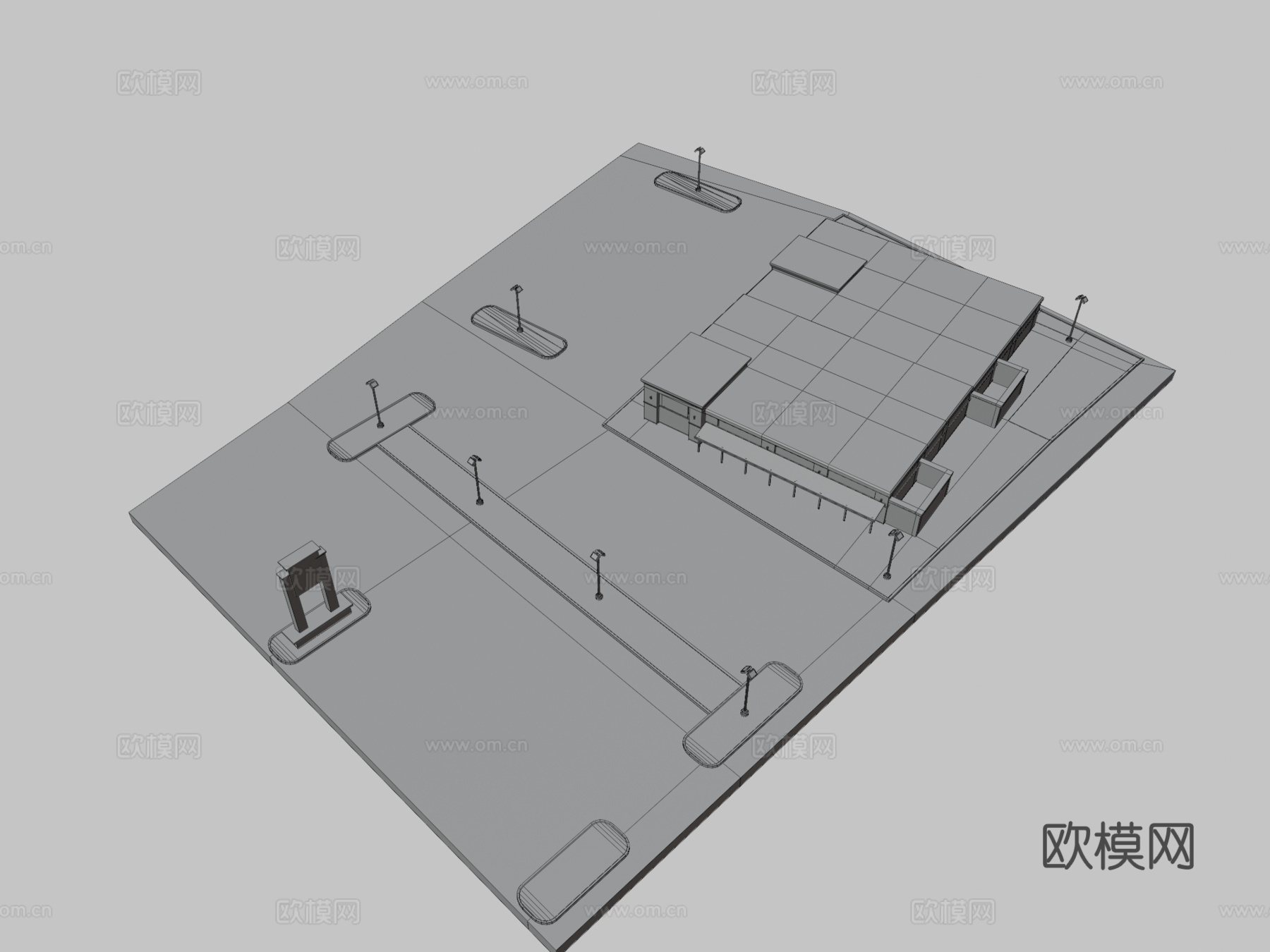 户外停车场3d模型