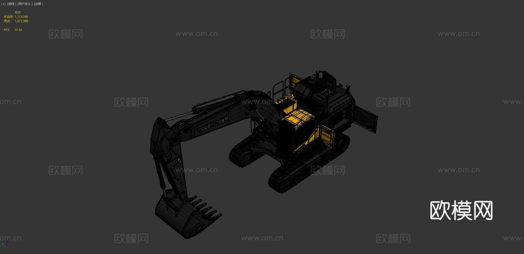 履带挖掘机 推土机3d模型