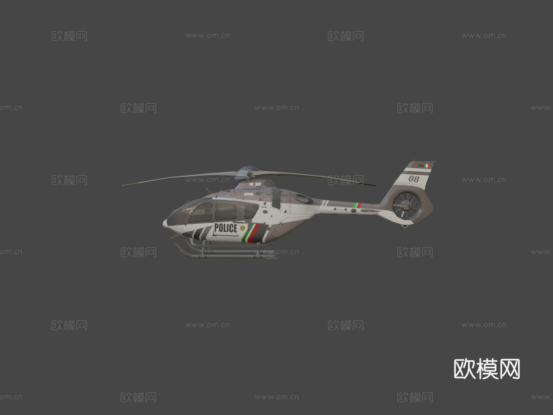 飞机 直升机3d模型下载（渲染图6）