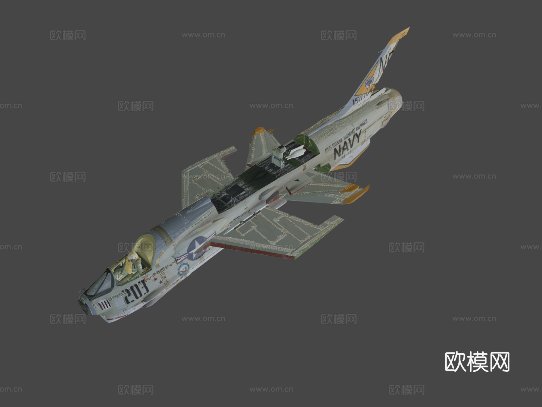 喷气式战斗机3d模型下载（渲染图8）