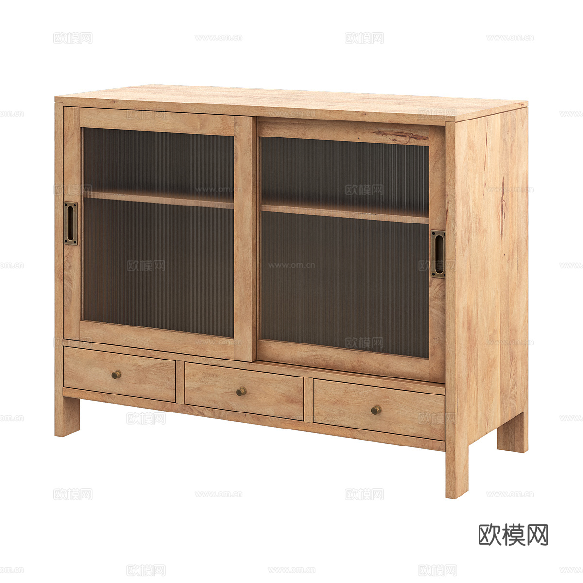 中古风餐边柜免费3d模型下载