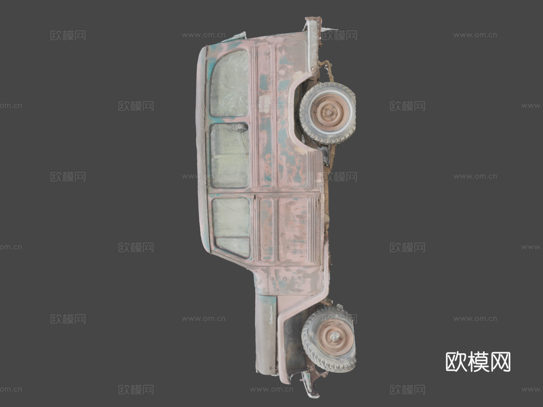 破旧汽车 吉普车3d模型